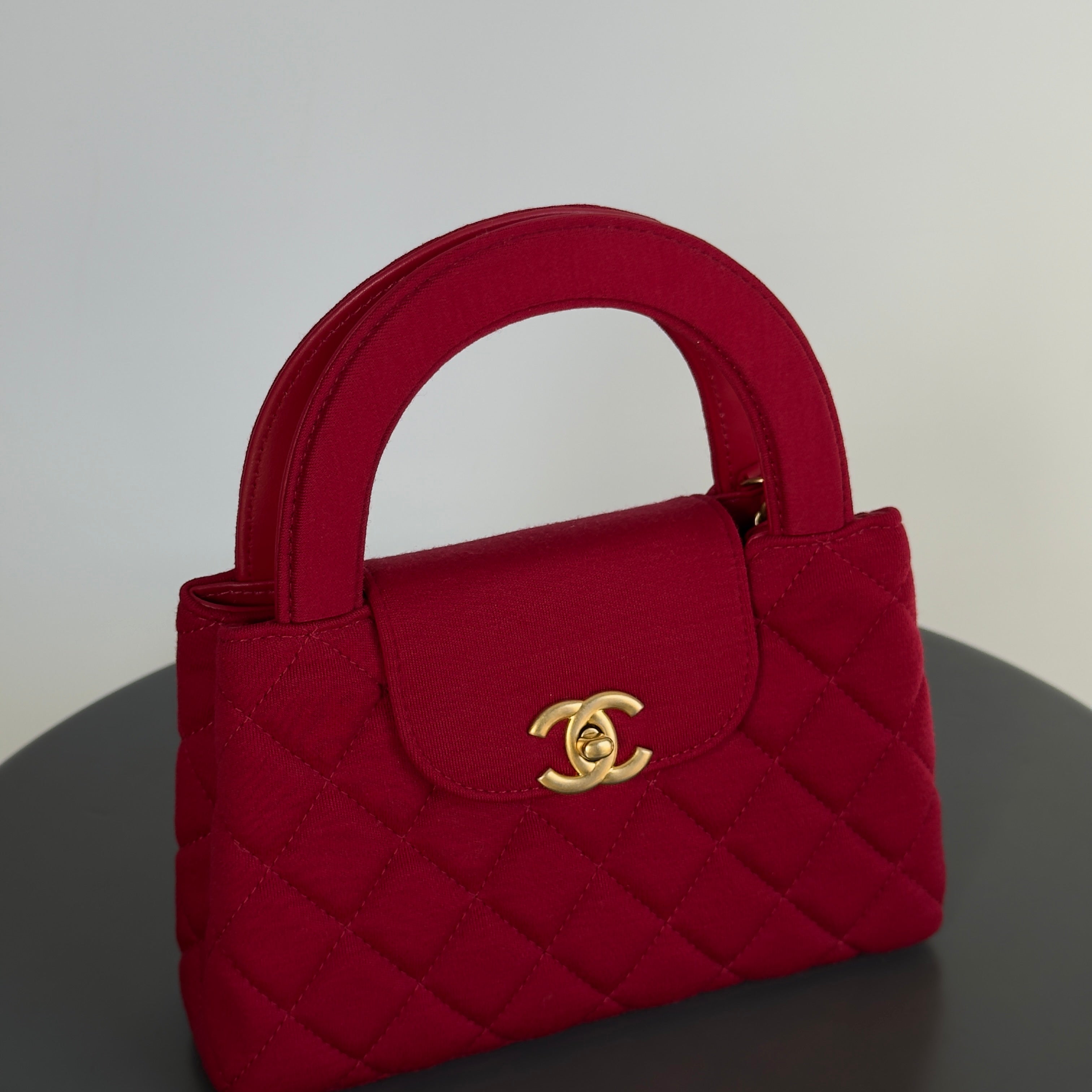 Chanel 2023 Red Jersey Nano Kelly