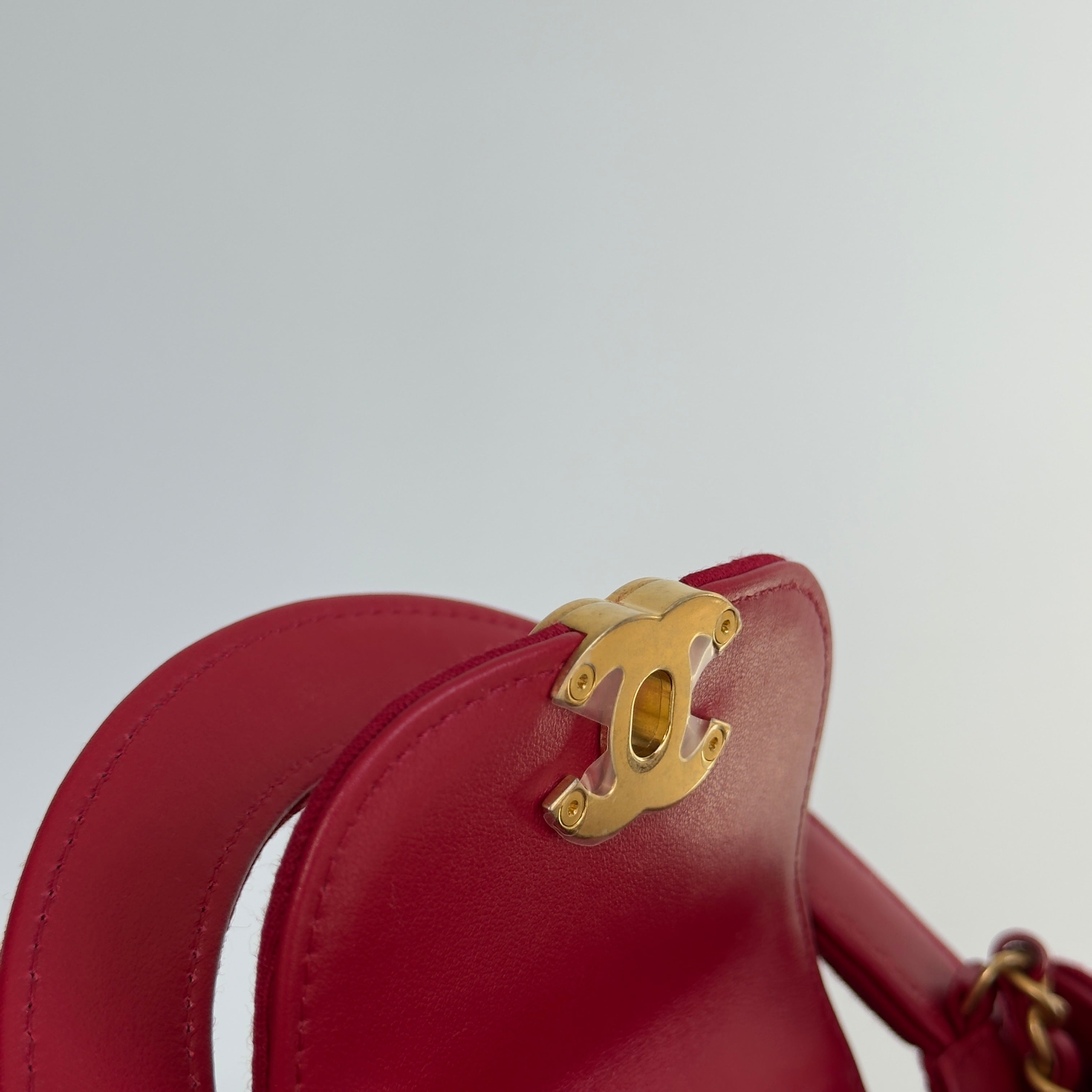 Chanel 2023 Red Jersey Nano Kelly