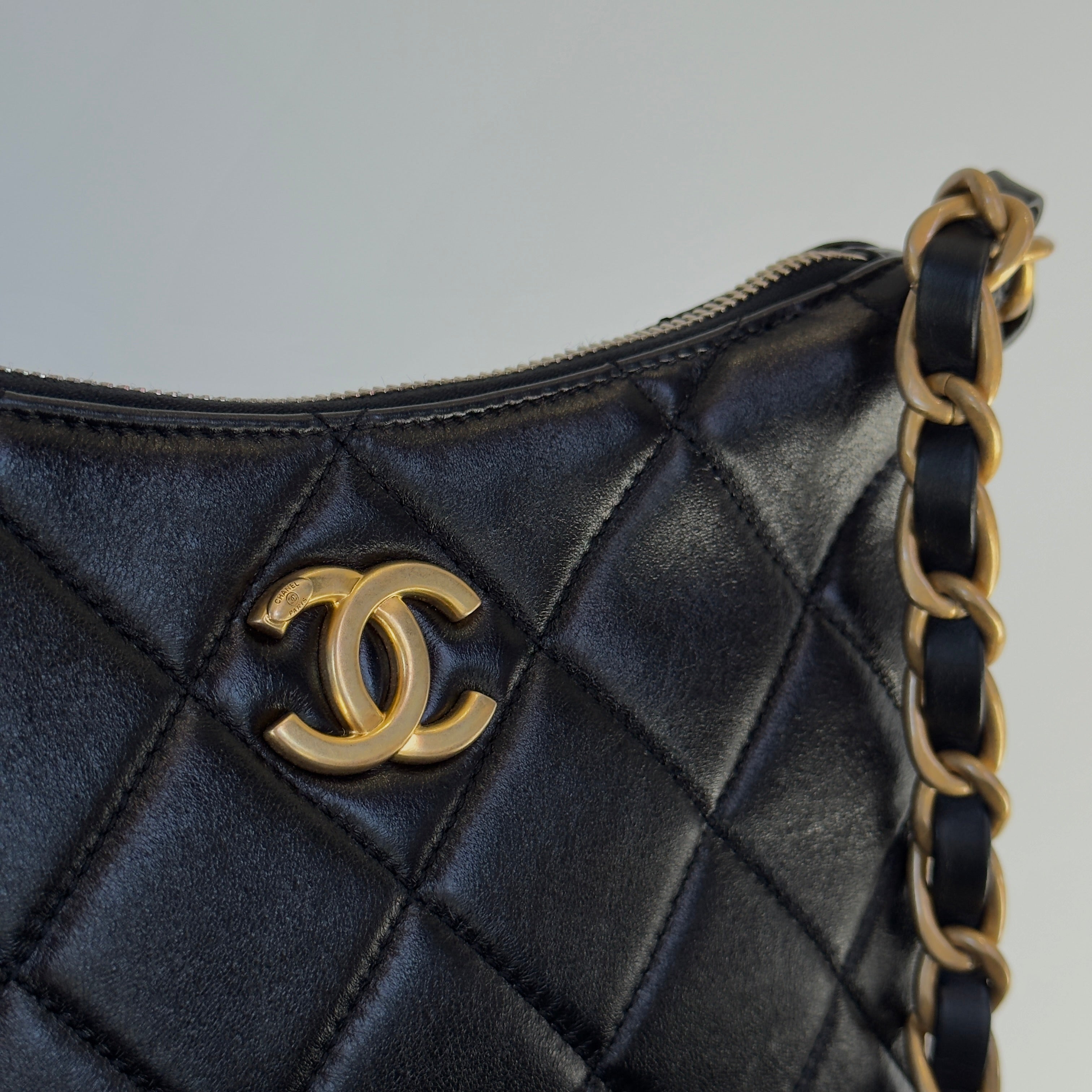 Chanel Quilted Lambskin Hobo With Adjustable Chain -  Replica Handbags 