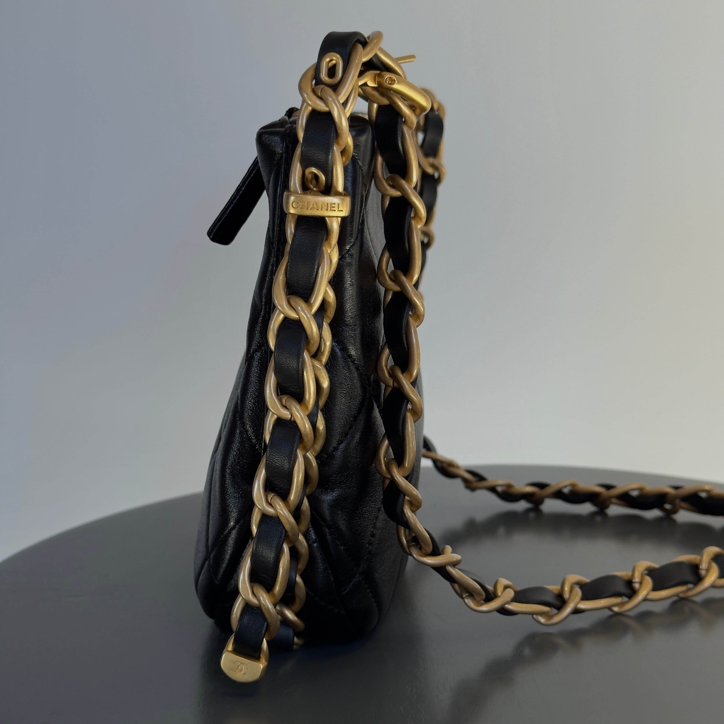 Chanel Quilted Lambskin Hobo With Adjustable Chain -  Replica Handbags 