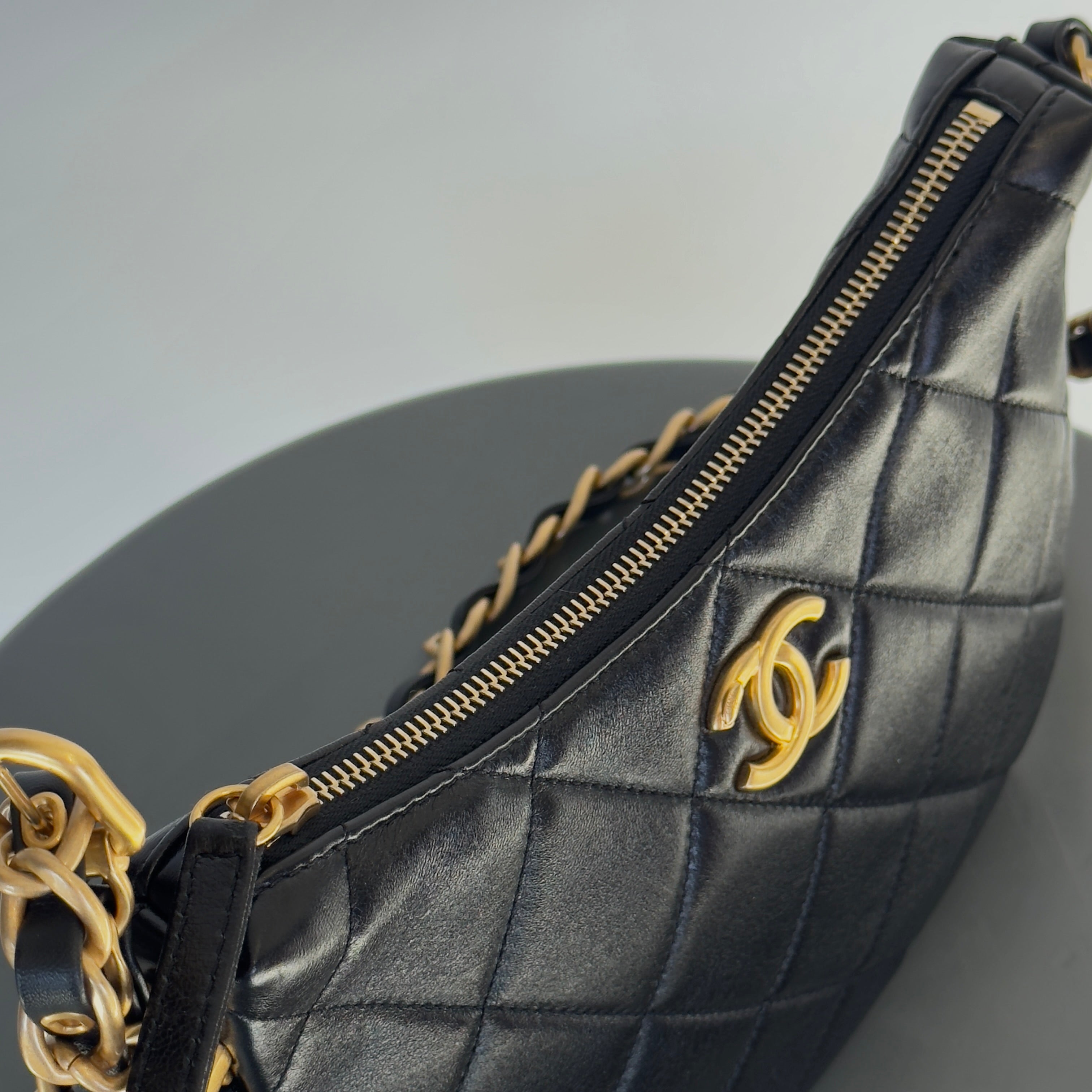 Chanel Quilted Lambskin Hobo With Adjustable Chain -  Replica Handbags 
