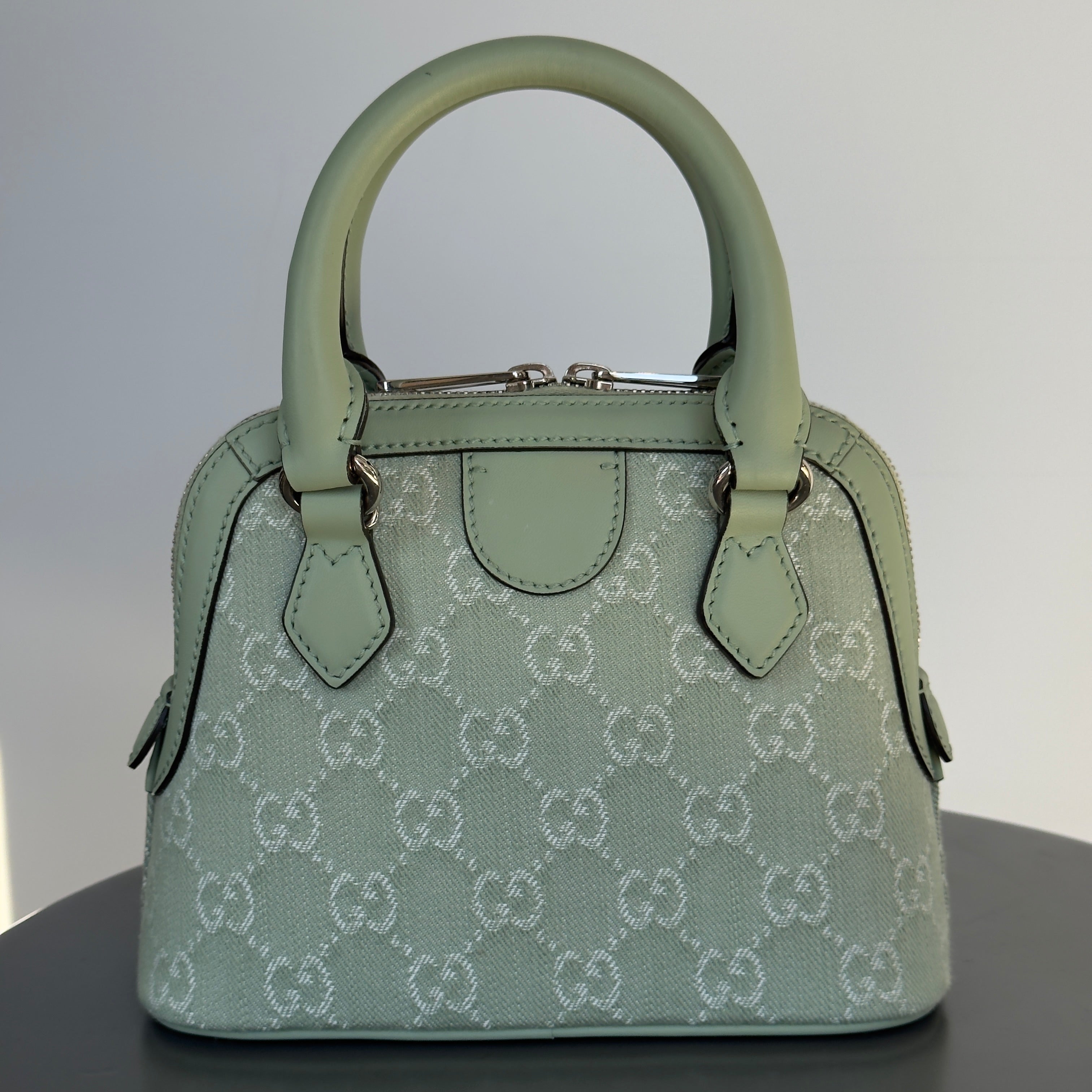 Gucci Denim GG Monogram Calfskin Mini Ophidia Top Handle