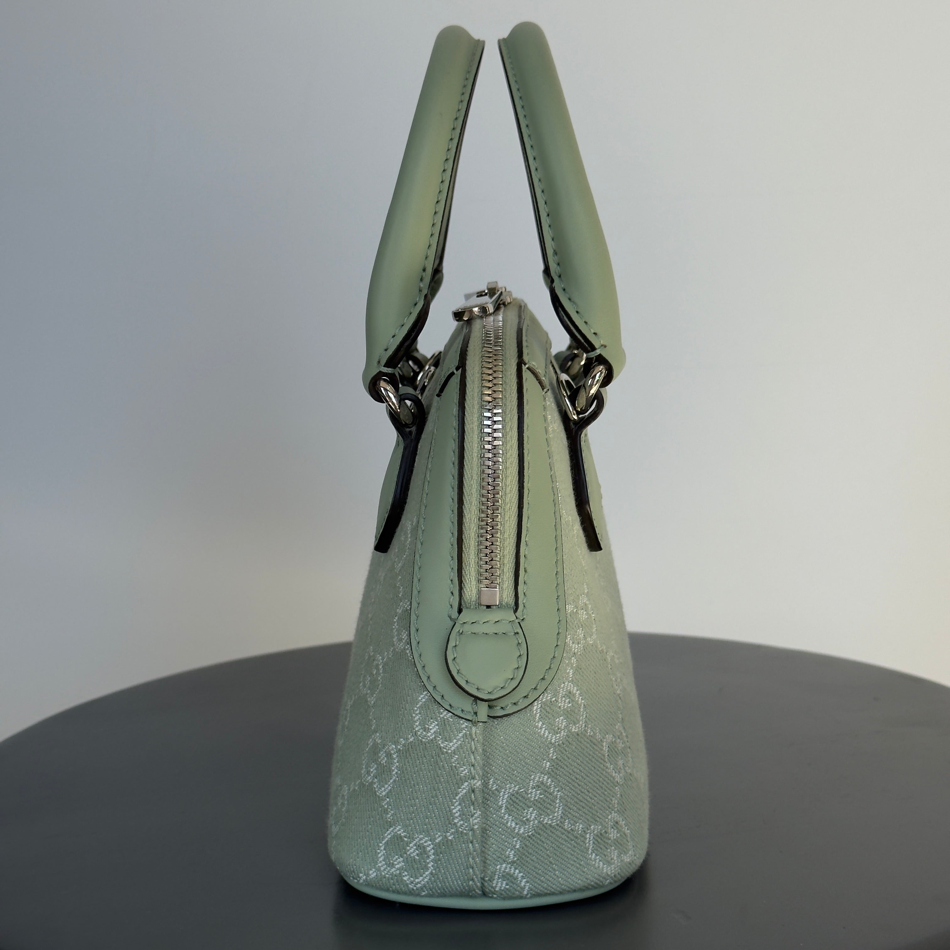 Gucci Denim GG Monogram Calfskin Mini Ophidia Top Handle