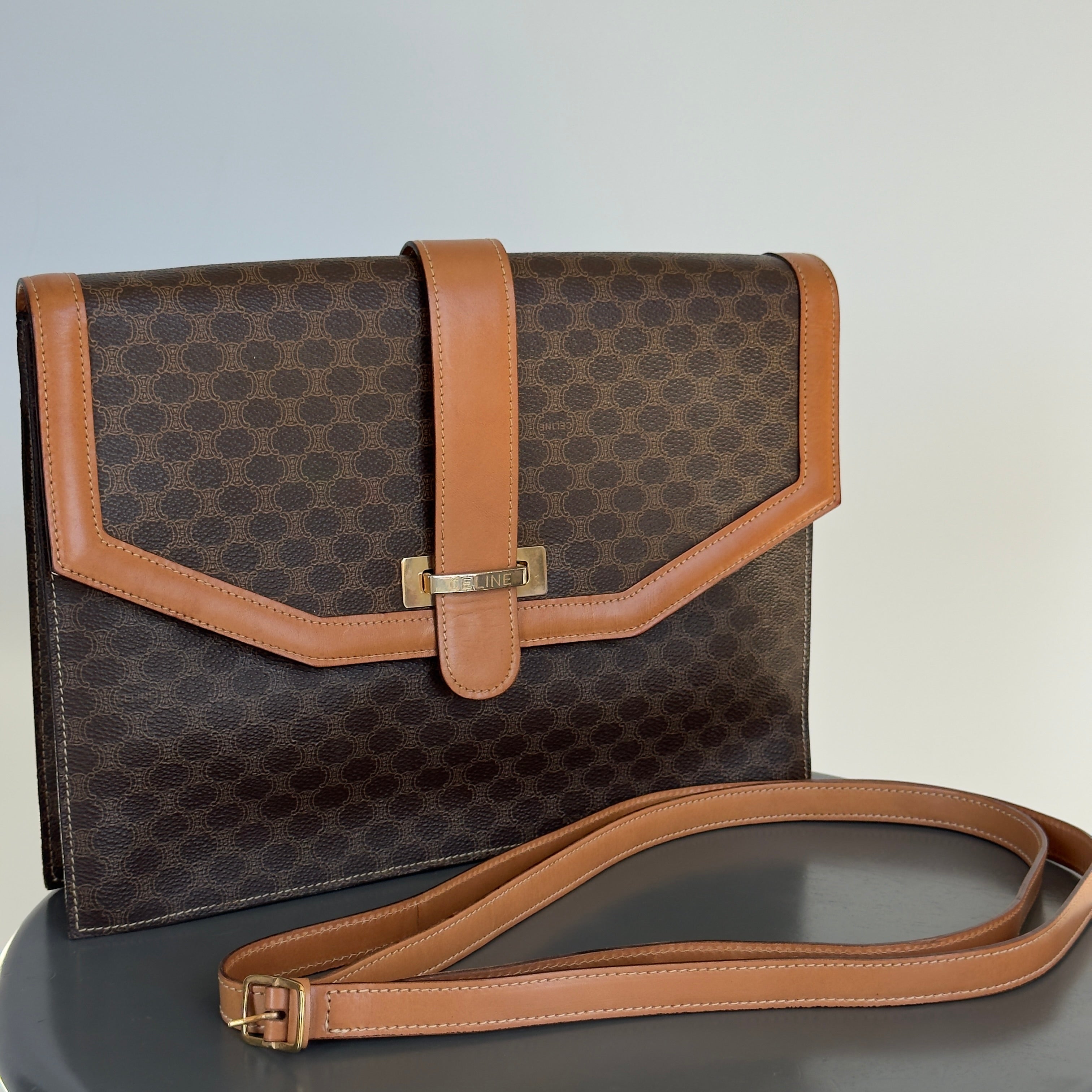 Celine Macadam Triomphe Crossbody Flap Bag