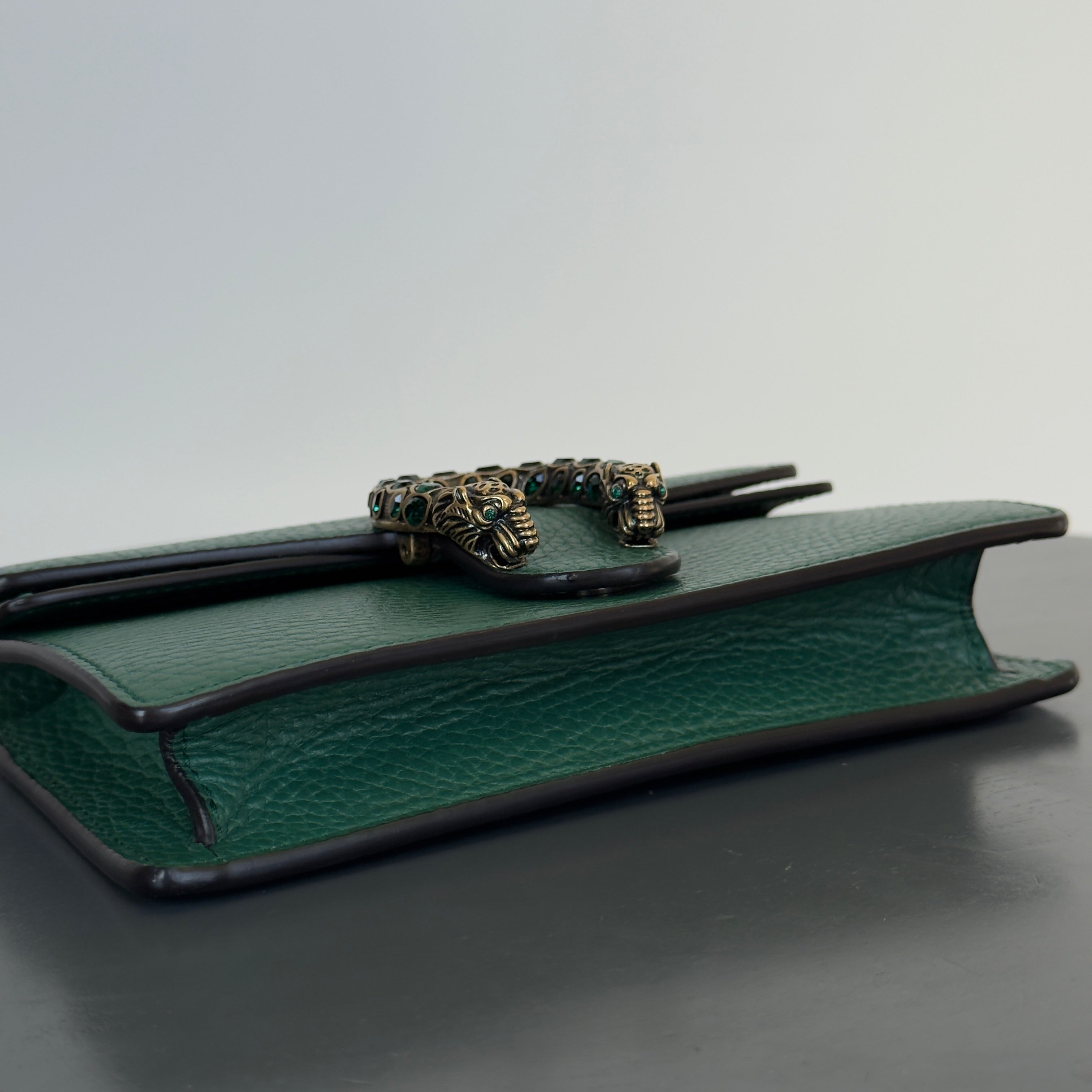 Gucci Dollar Green Calfskin Super Mini Dionysus Crossbody Bag