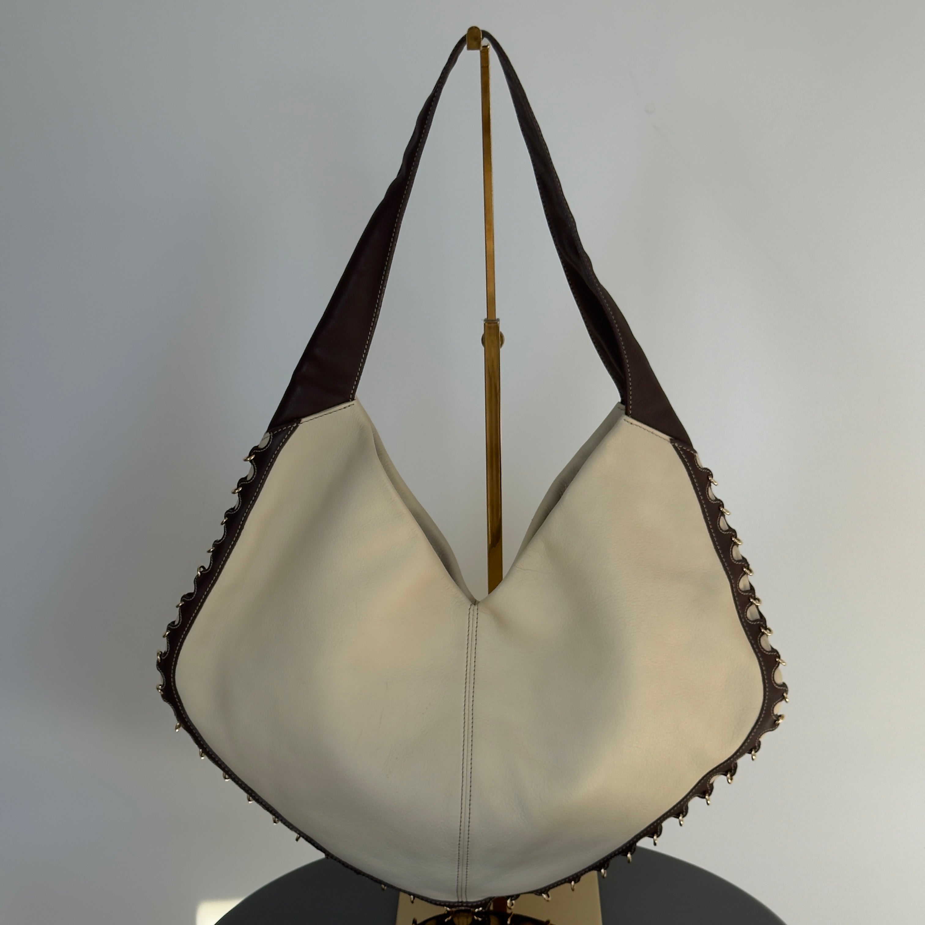 Loewe Half Moon Hobo Bag Cream Leather