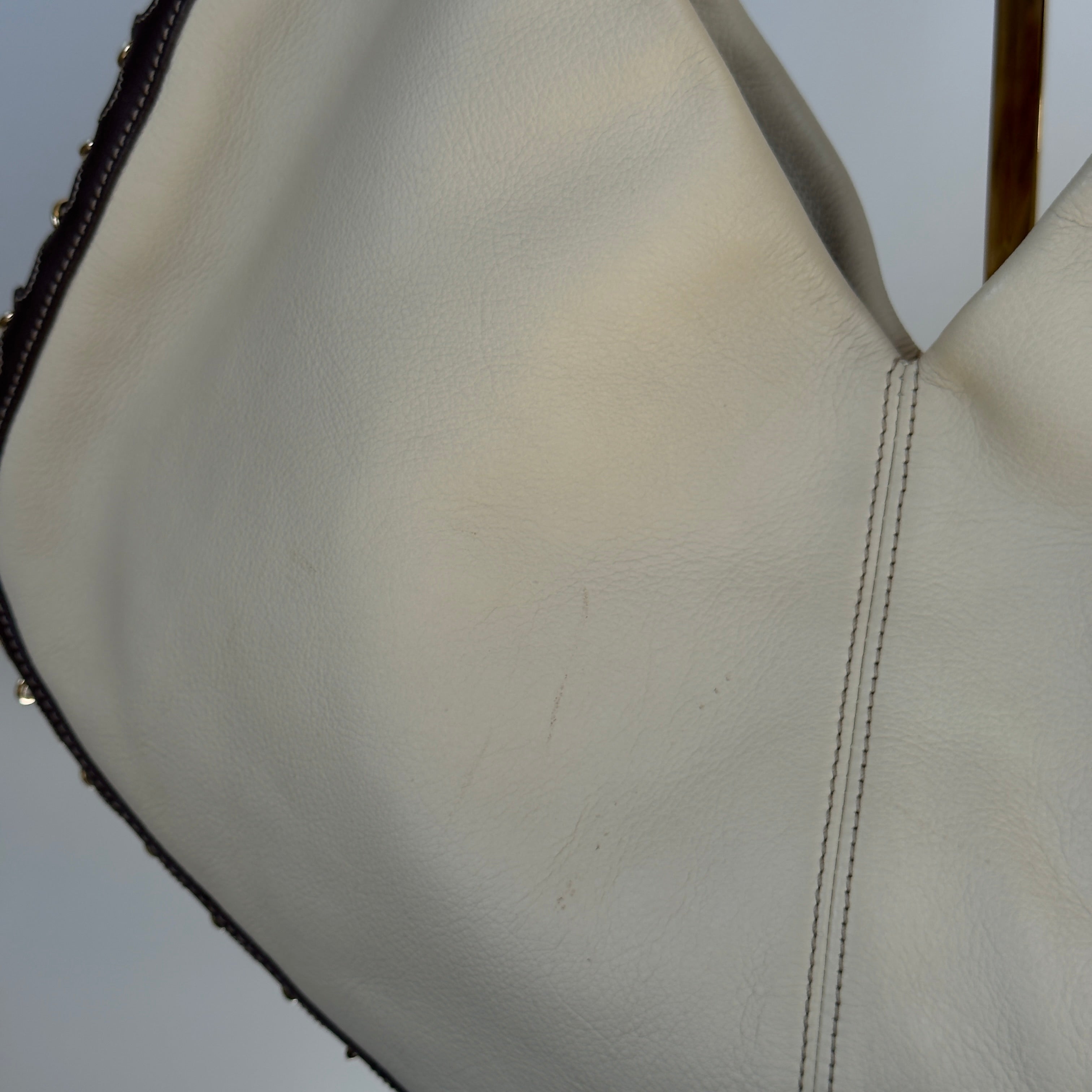 Loewe Half Moon Hobo Bag Cream Leather