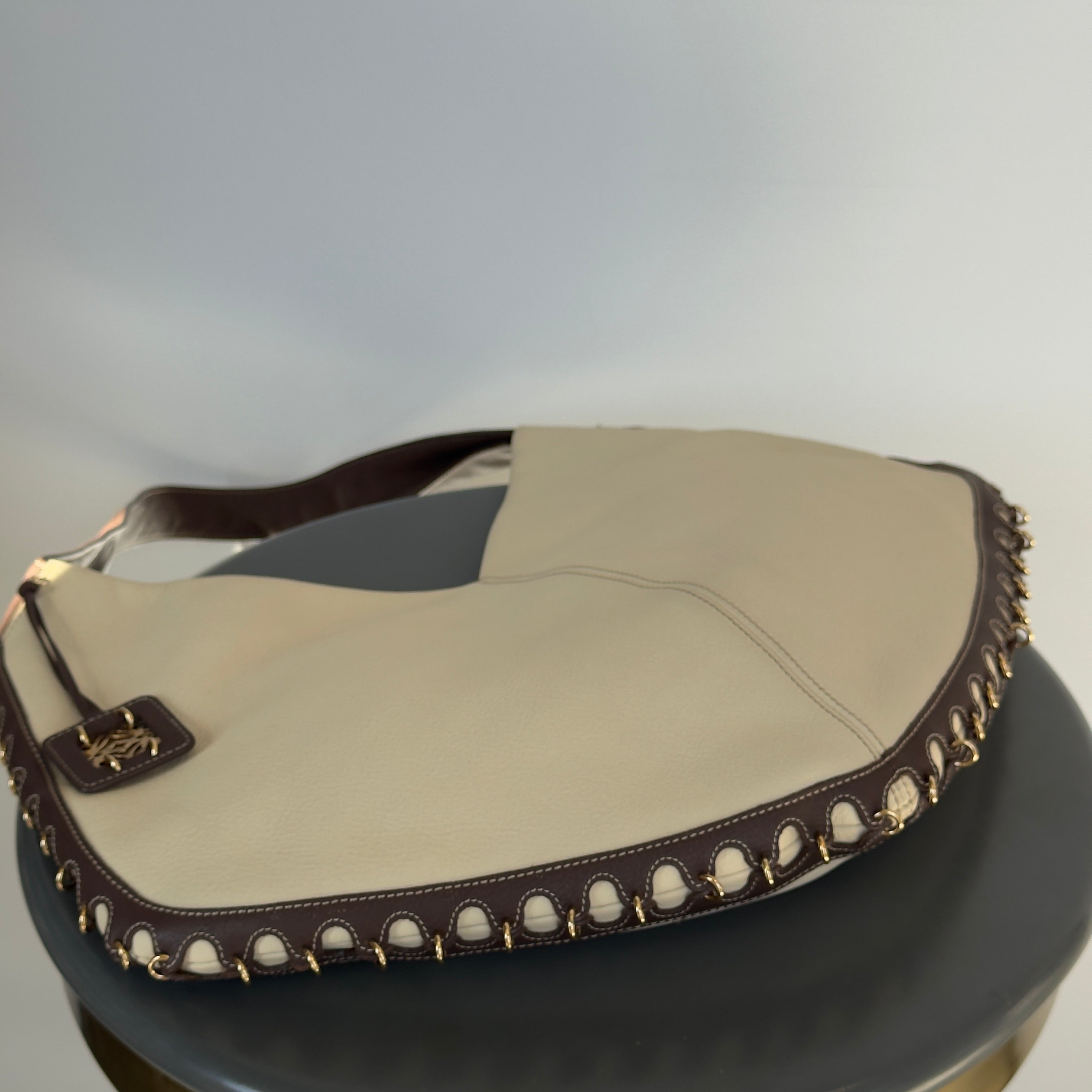 Loewe Half Moon Hobo Bag Cream Leather