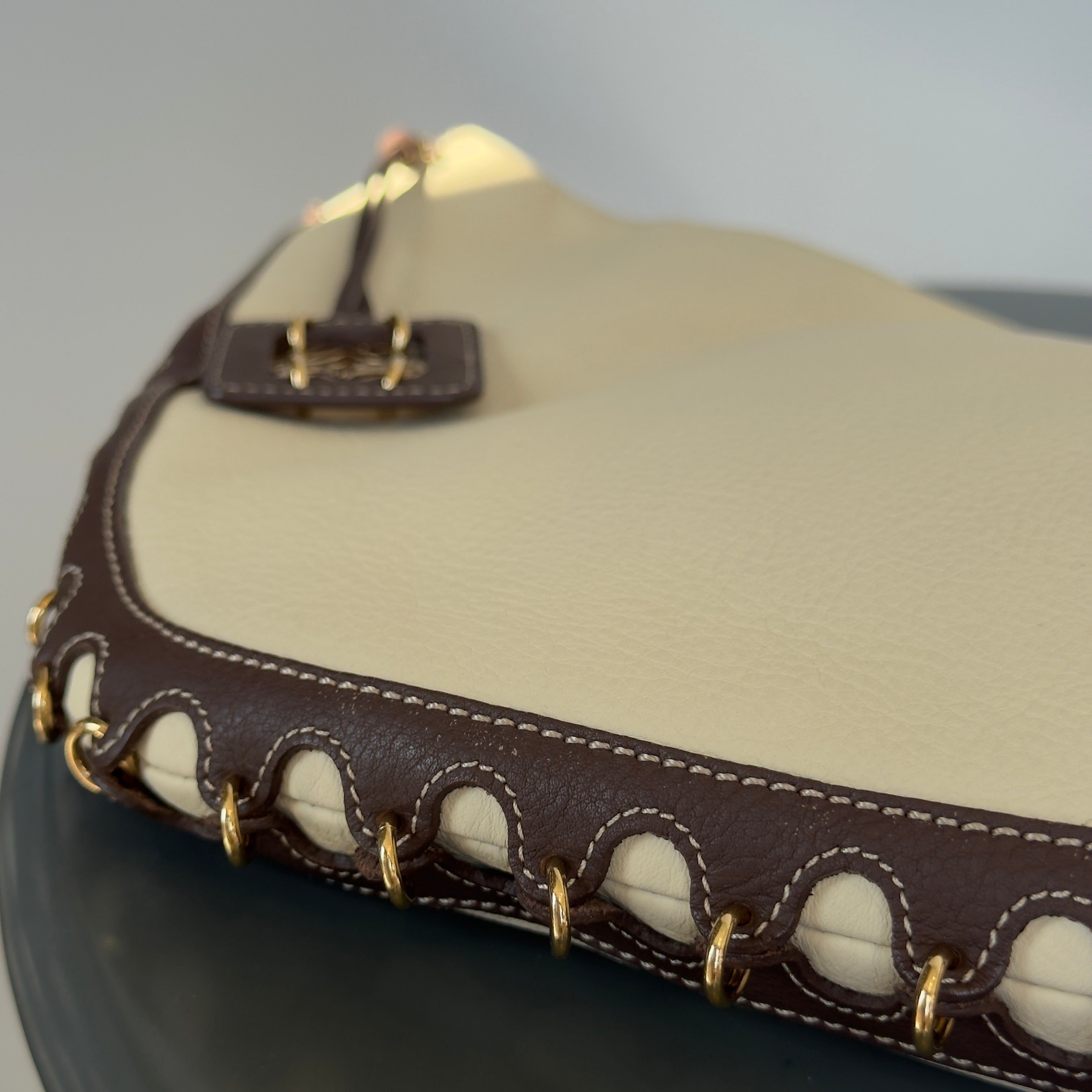 Loewe Half Moon Hobo Bag Cream Leather