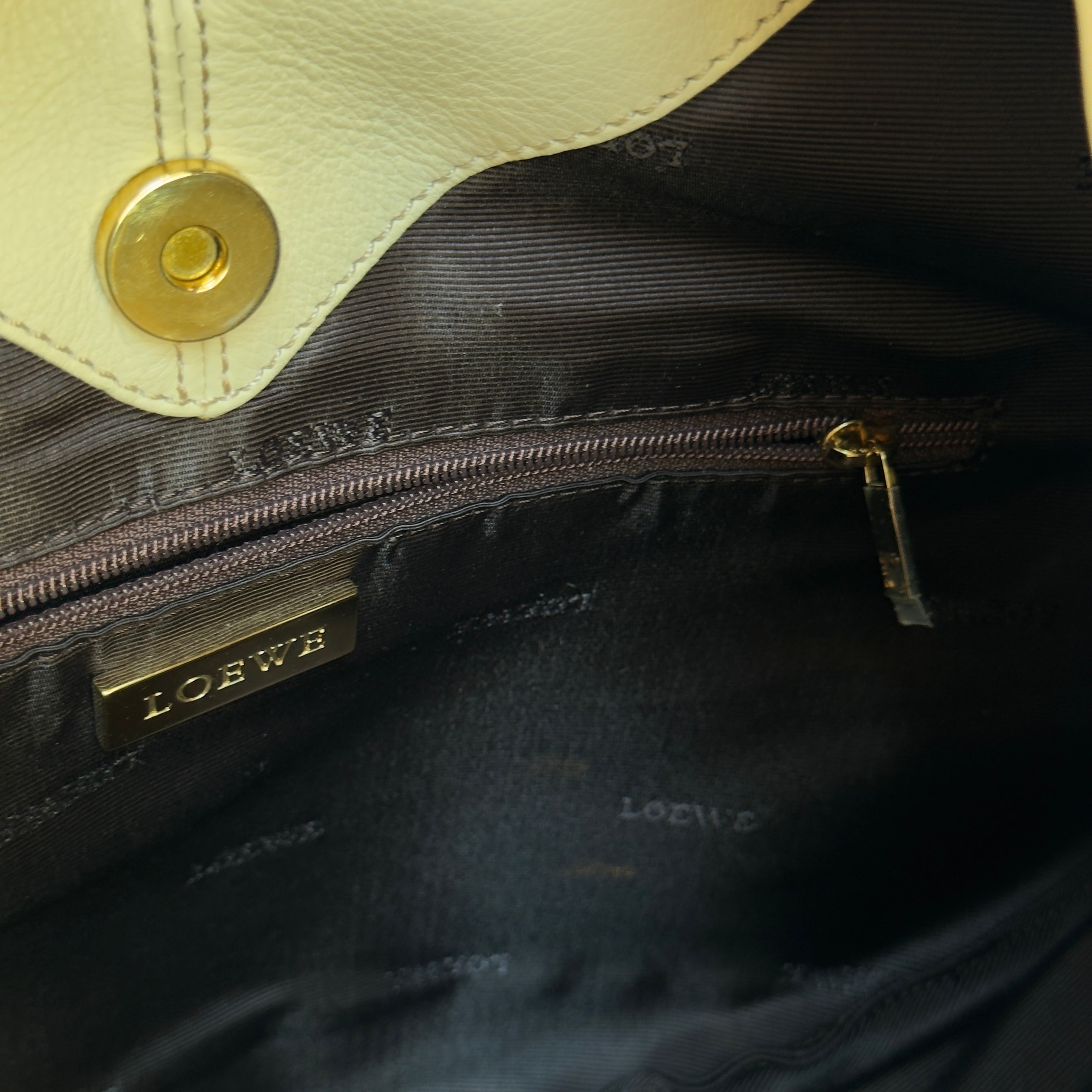 Loewe Half Moon Hobo Bag Cream Leather