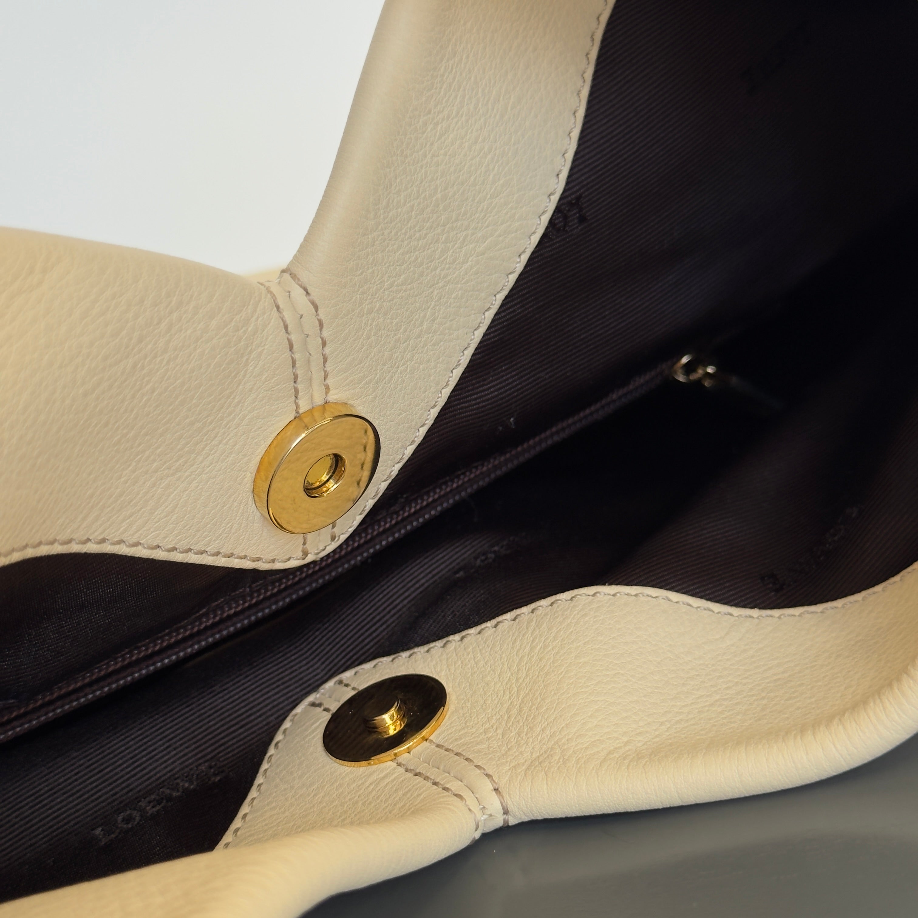 Loewe Half Moon Hobo Bag Cream Leather