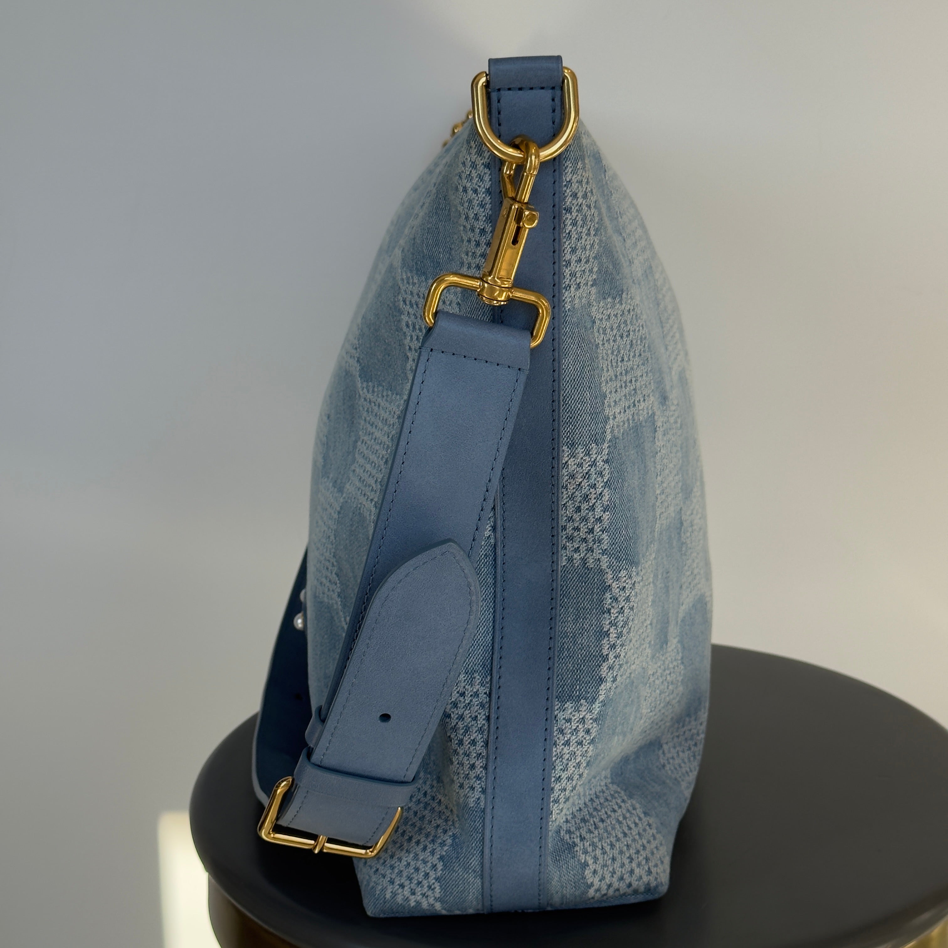 Louis Vuitton Denim Damier Vagabond Hobo Bag