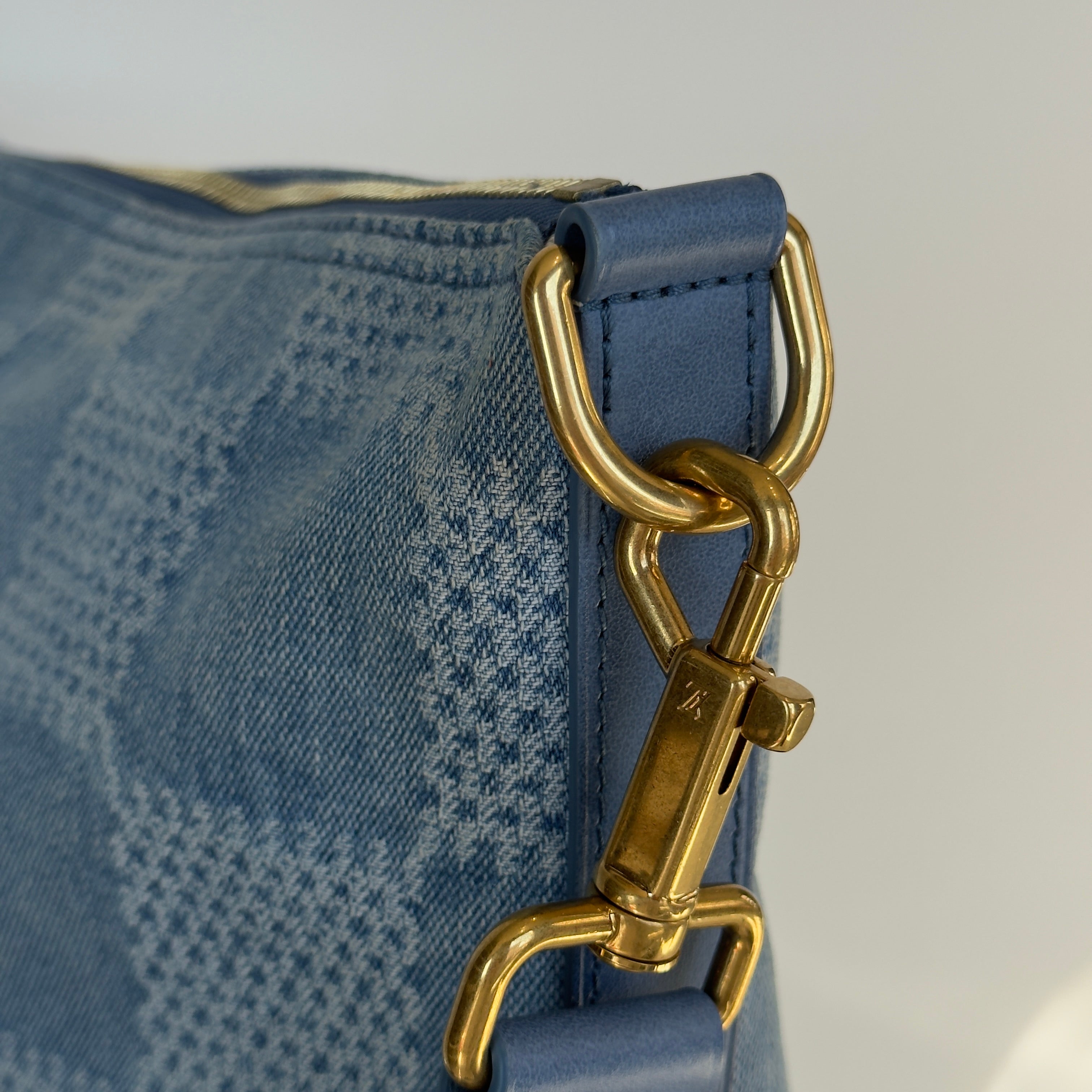 Louis Vuitton Denim Damier Vagabond Hobo Bag