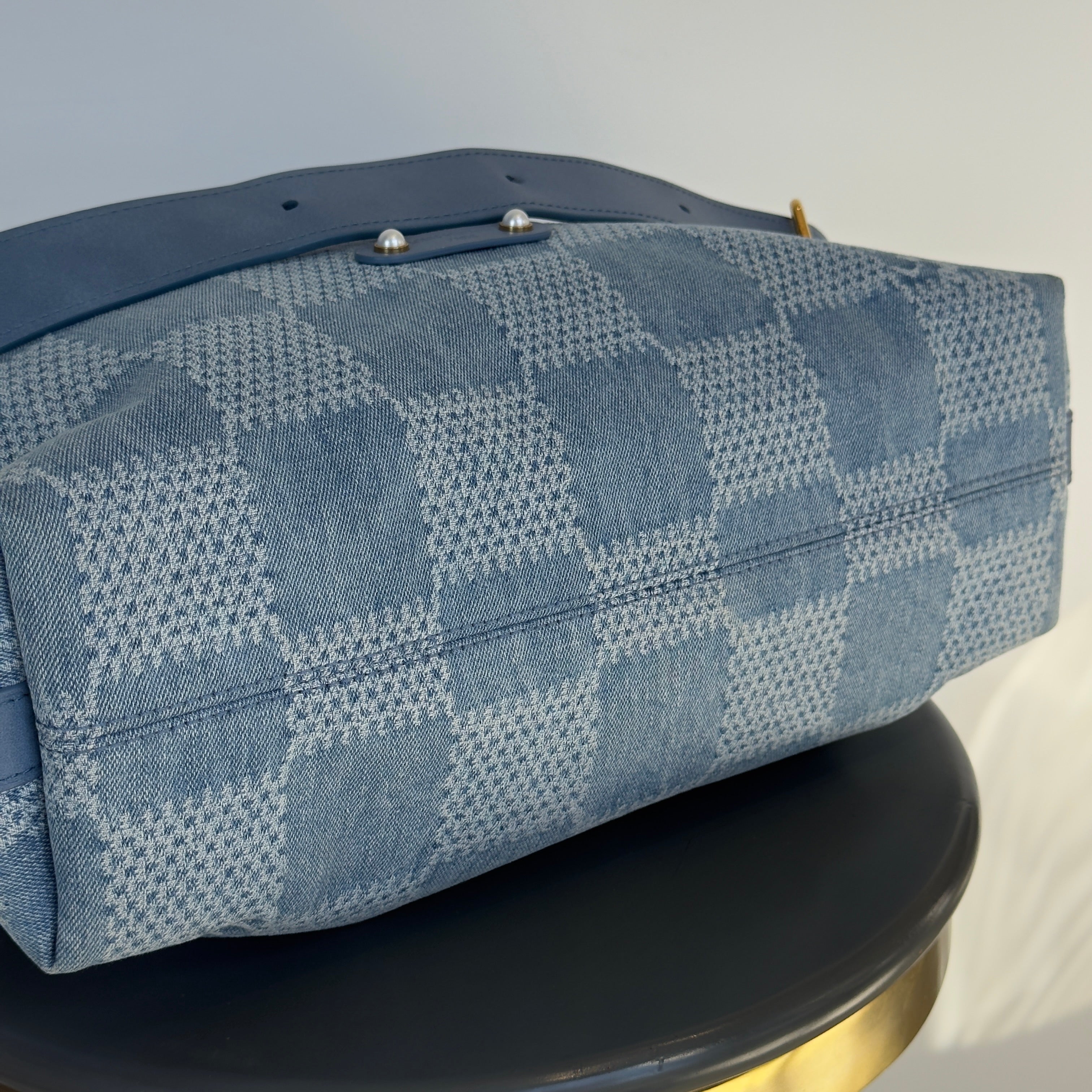 Louis Vuitton Denim Damier Vagabond Hobo Bag