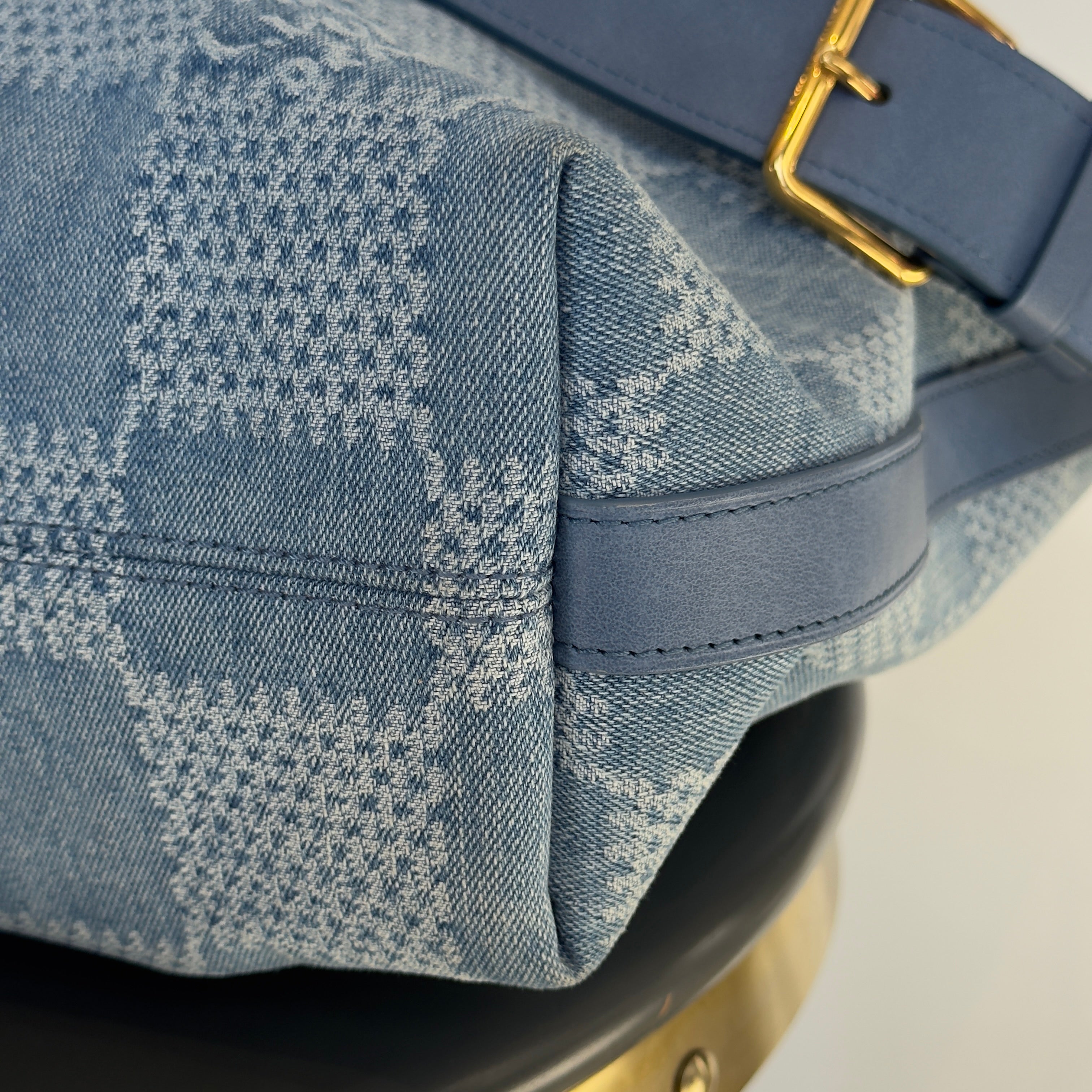 Louis Vuitton Denim Damier Vagabond Hobo Bag