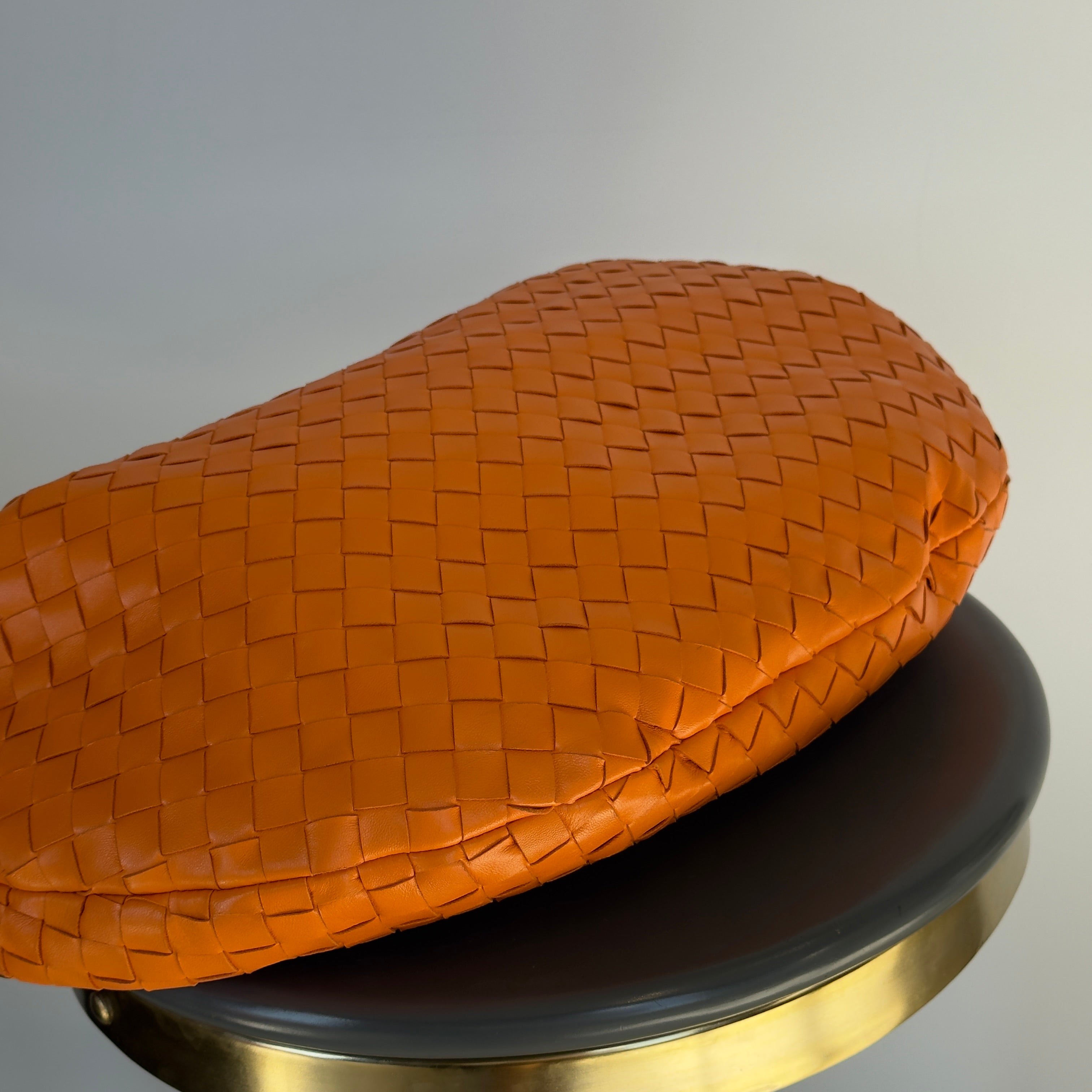Bottega Veneta Orange Jodie Intrecciato Leather Handbag