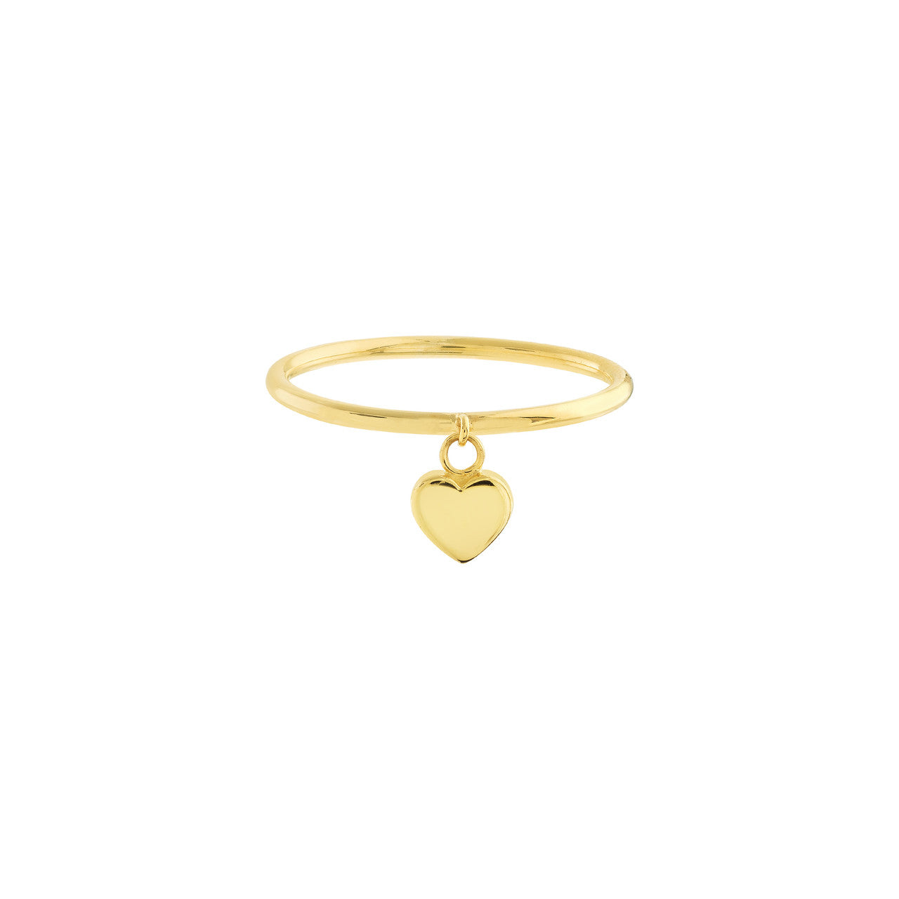 14K Yellow Gold Dangle Heart Wire Ring -  Replica Handbags 
