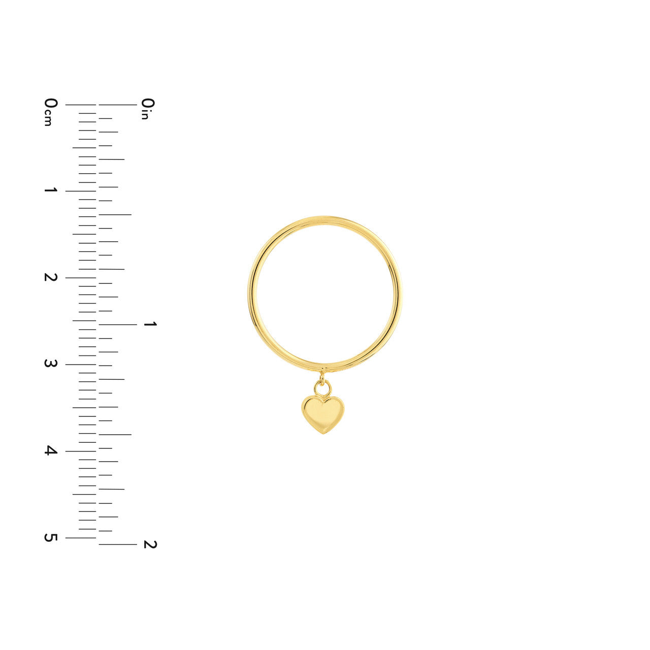 14K Yellow Gold Dangle Heart Wire Ring -  Replica Handbags 