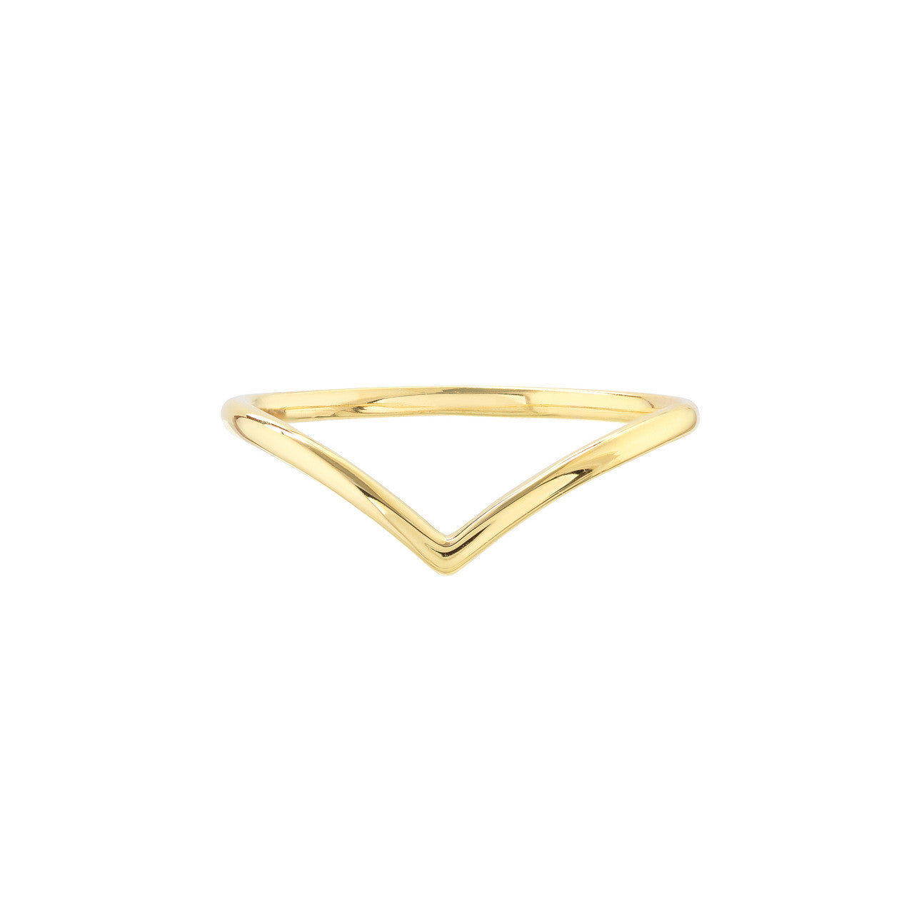 14K Gold V-Shape Contour Stackable Ring -  Replica Handbags 