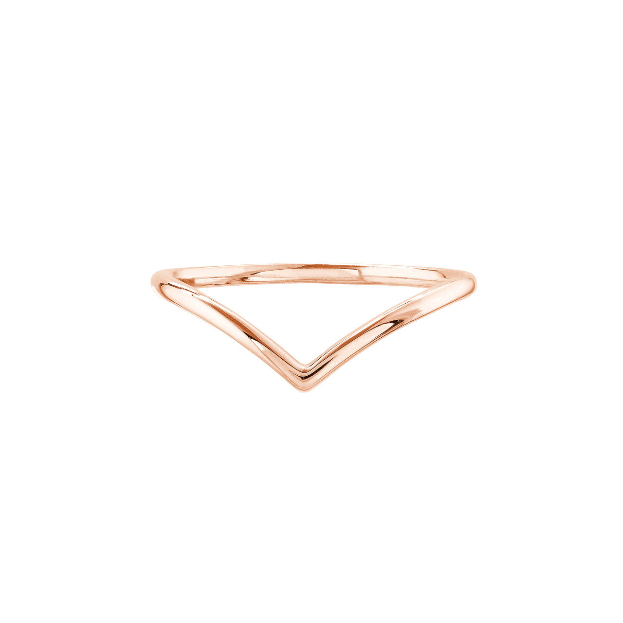 14K Gold V-Shape Contour Stackable Ring - Replica Handbags