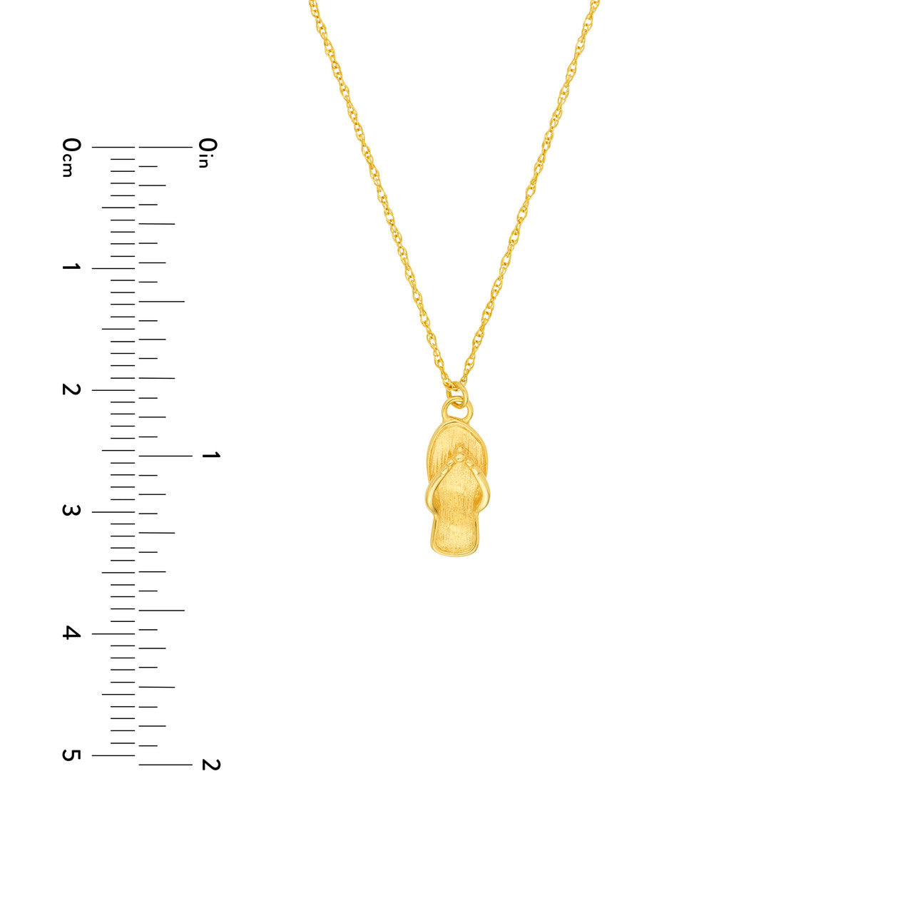 14K Yellow Gold Flip-Flop Pendant Necklace - Replica Handbags