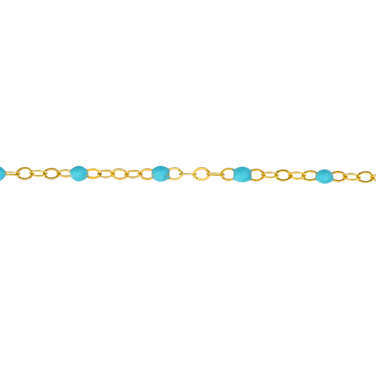 14K Yellow Gold Turquoise Blue Enamel Bead Station Bracelet -  Replica Handbags 