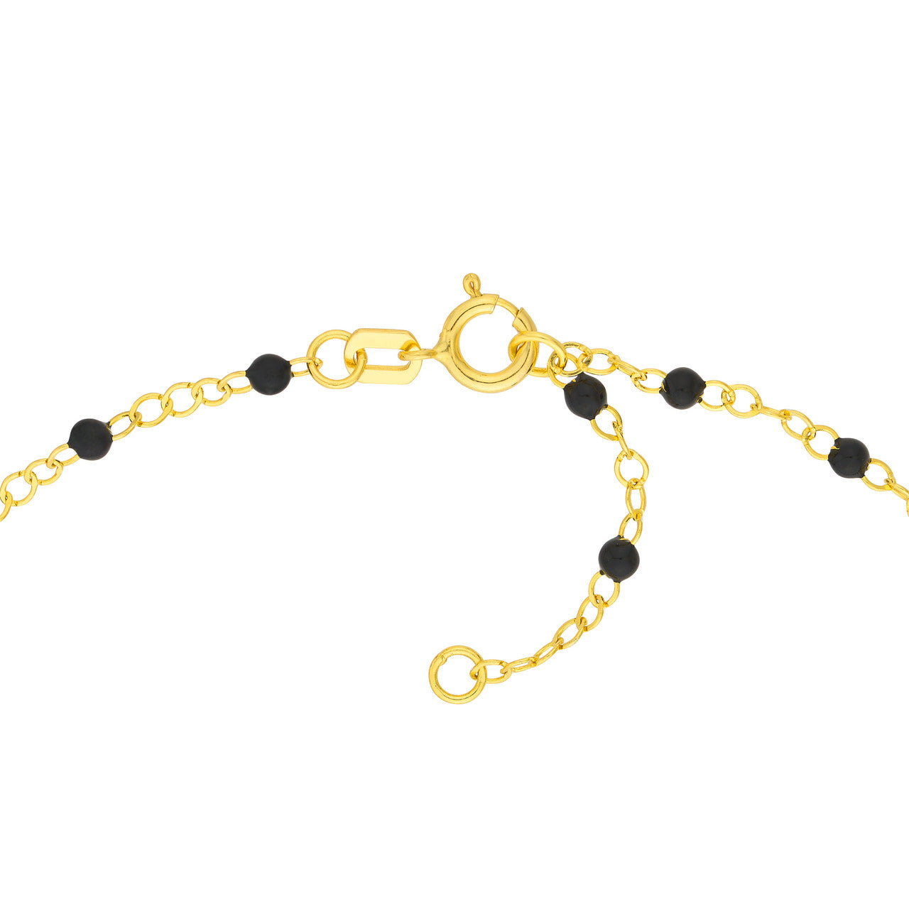 14K Yellow Gold Black Enamel Bead Station Chain Bracelet -  Replica Handbags 
