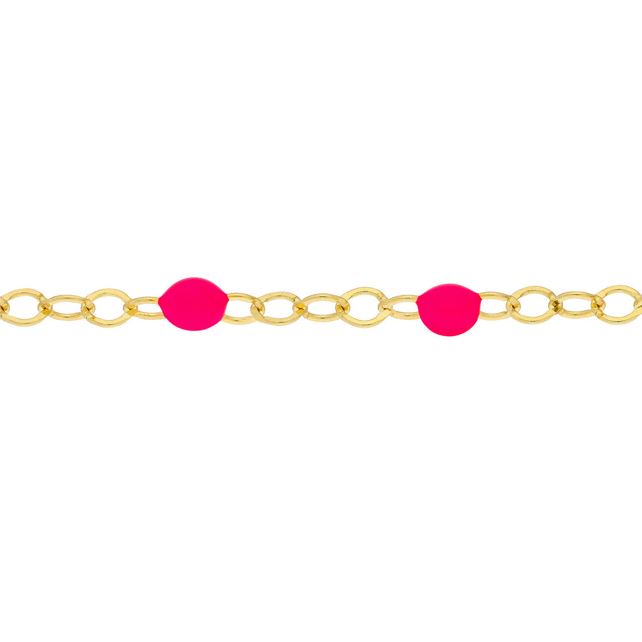 14K Yellow Gold Neon Pink Enamel Bead Station Bracelet -  Replica Handbags 