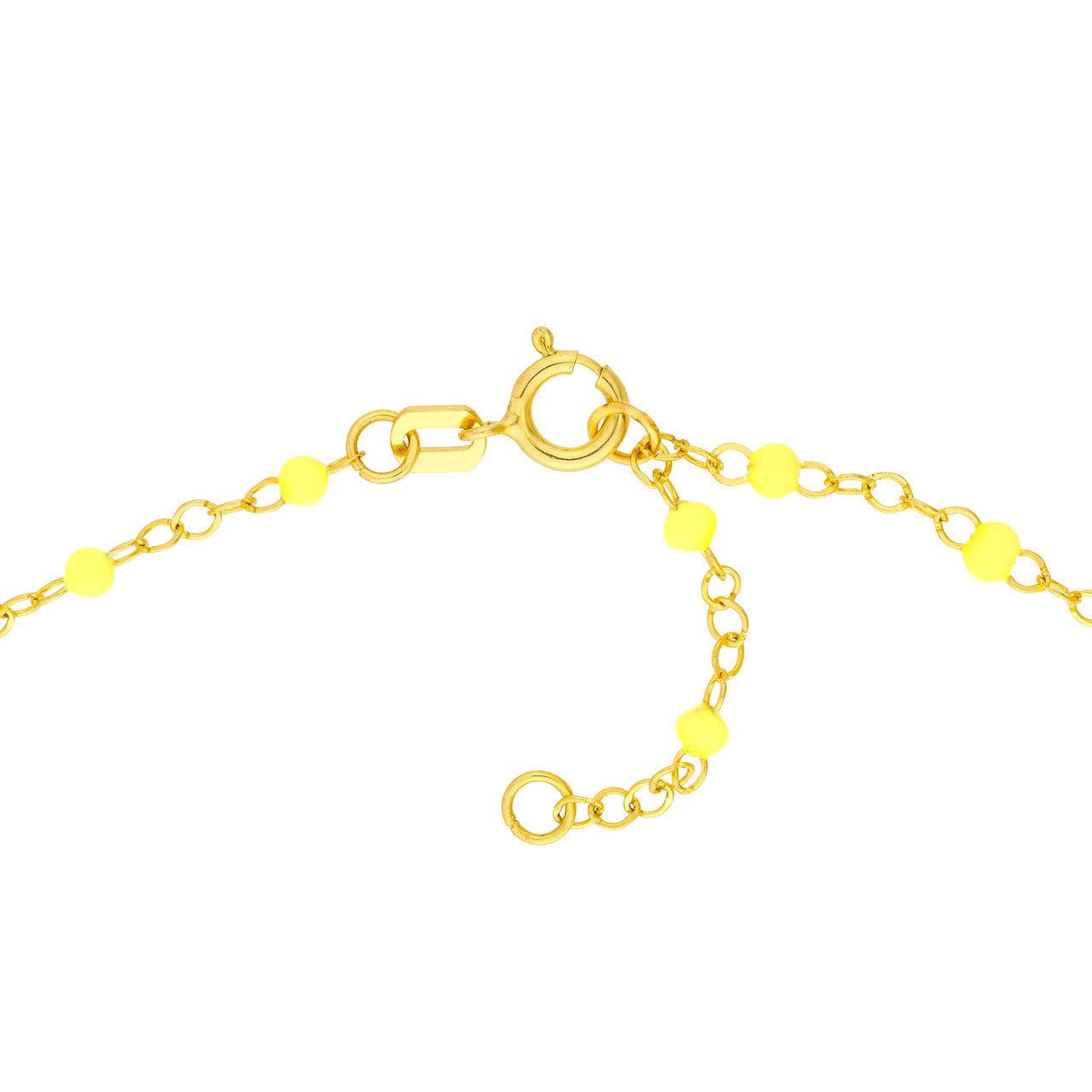14K Yellow Gold Neon Yellow Enamel Bead Station Bracelet - Replica Handbags