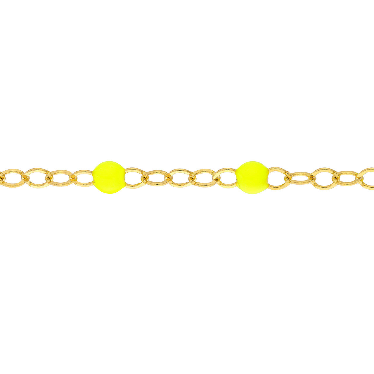 14K Yellow Gold Neon Yellow Enamel Bead Station Bracelet - Replica Handbags