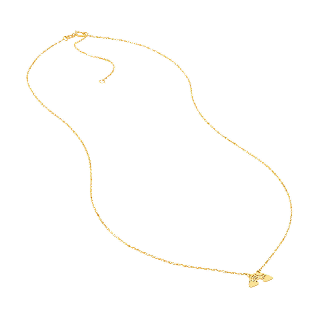 14K Yellow Gold Rainbow Cloud Pendant Necklace -  Replica Handbags 