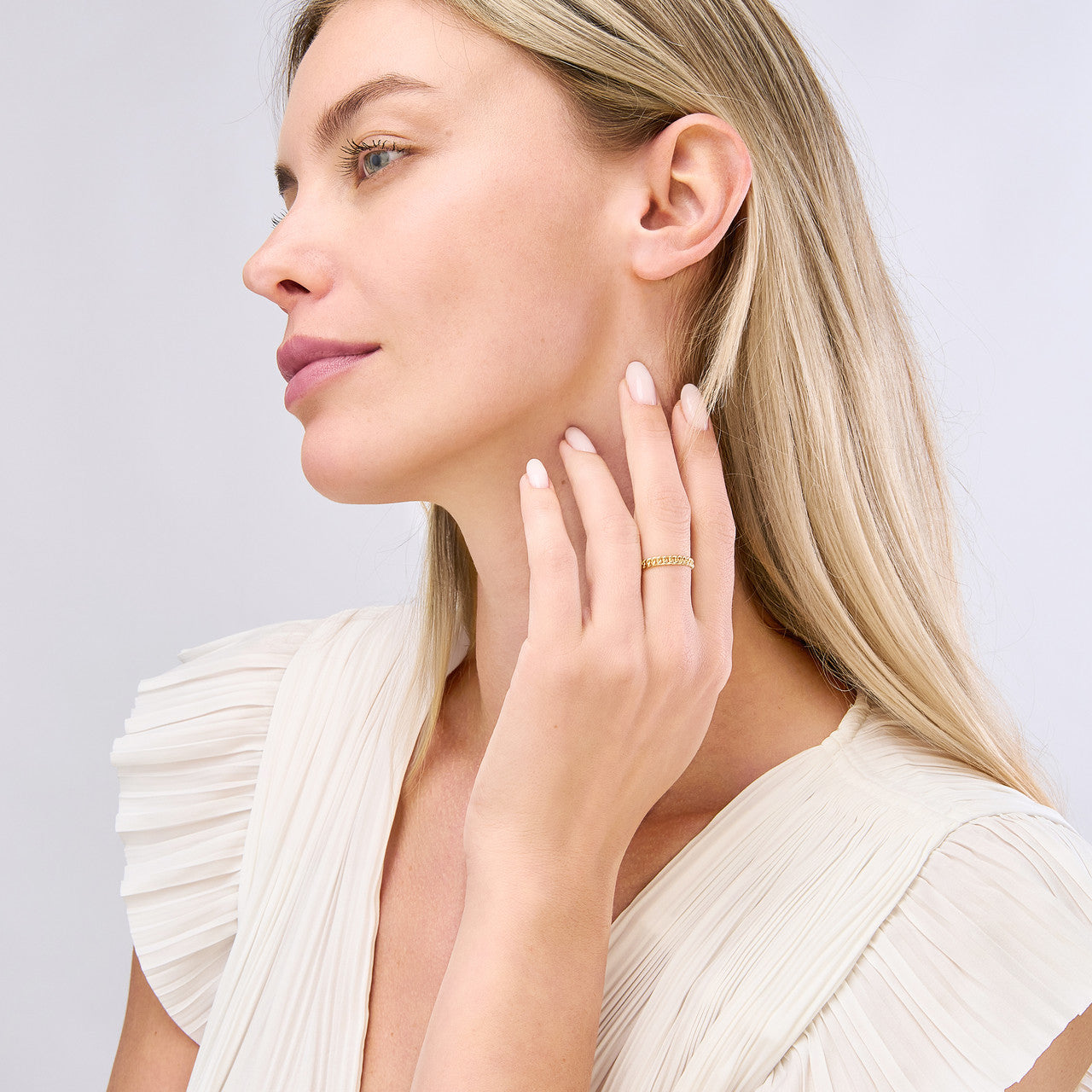 14K Yellow Gold Curb Chain Band - Replica Handbags