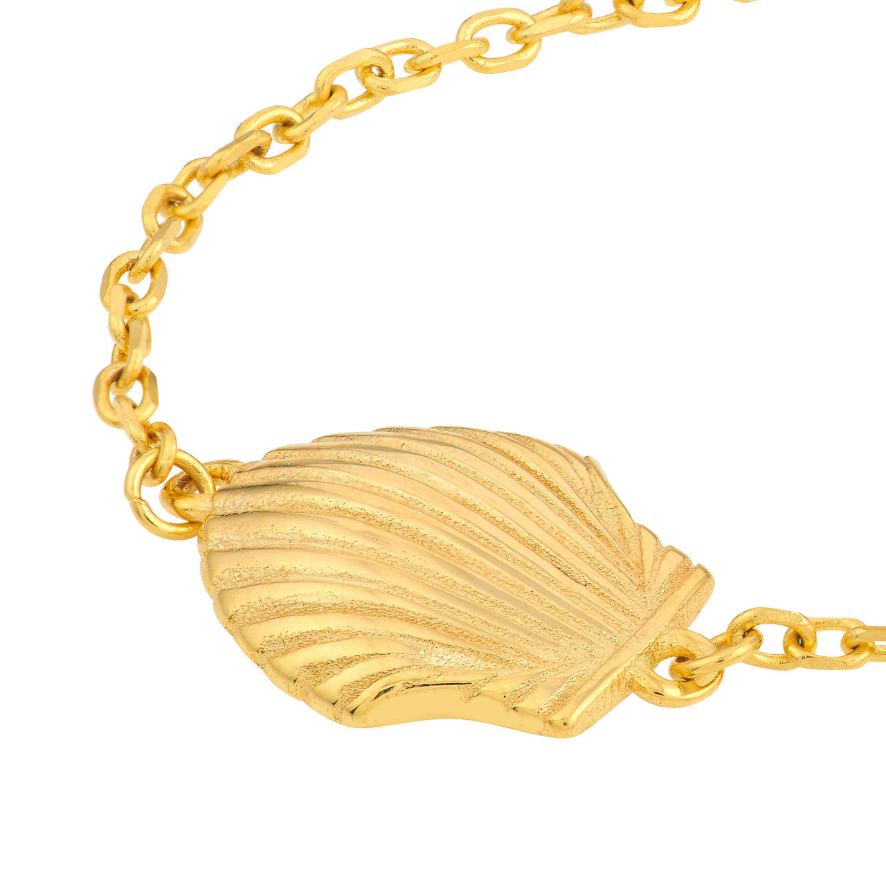 14K Yellow Gold Seashell Bracelet - Replica Handbags
