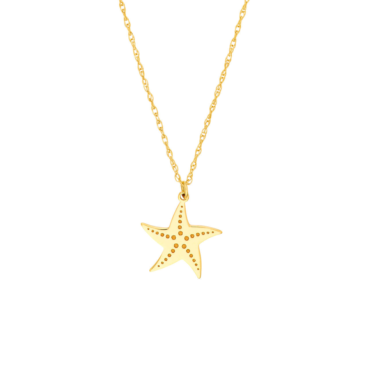 14K Yellow Gold Starfish Pendant Necklace -  Replica Handbags 