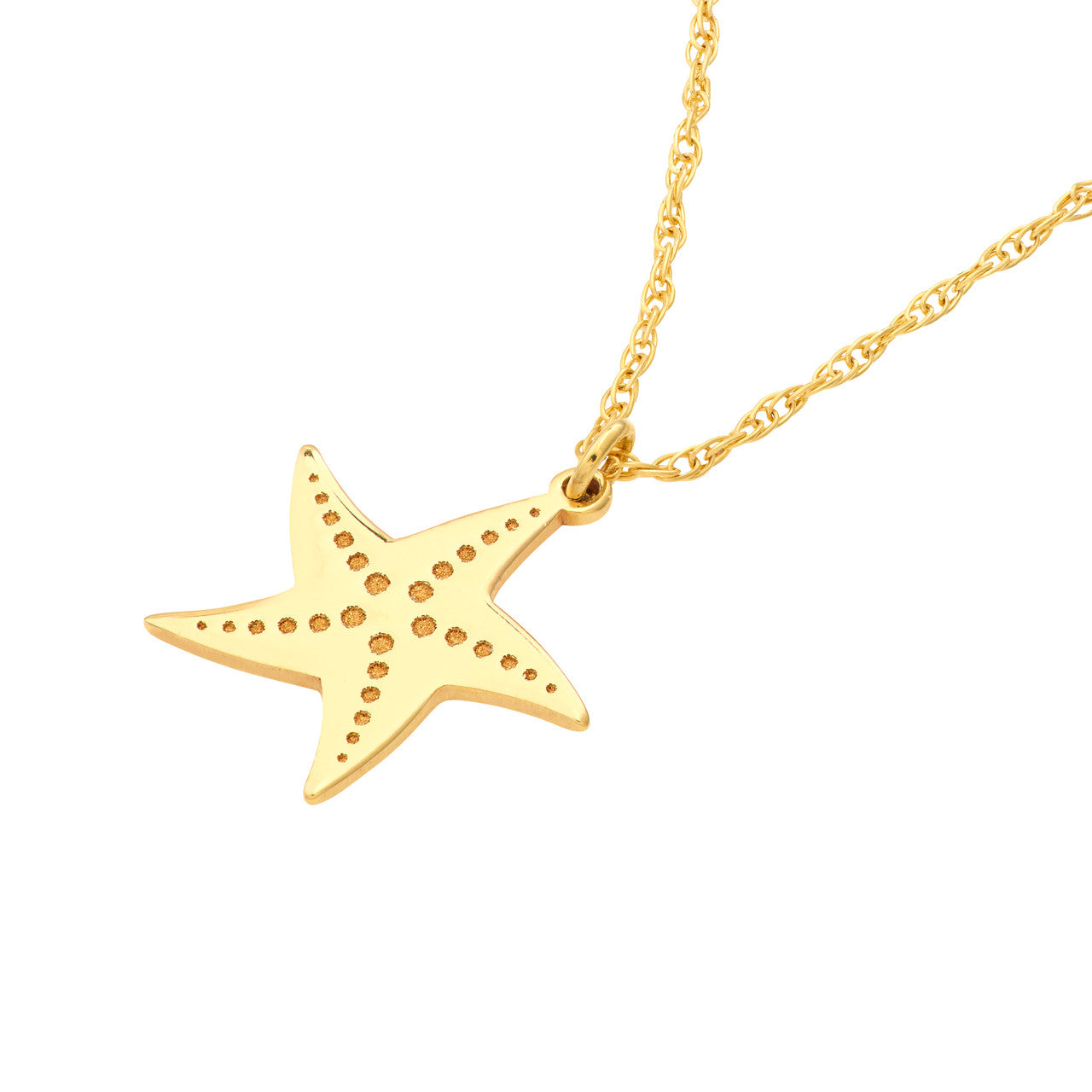14K Yellow Gold Starfish Pendant Necklace -  Replica Handbags 