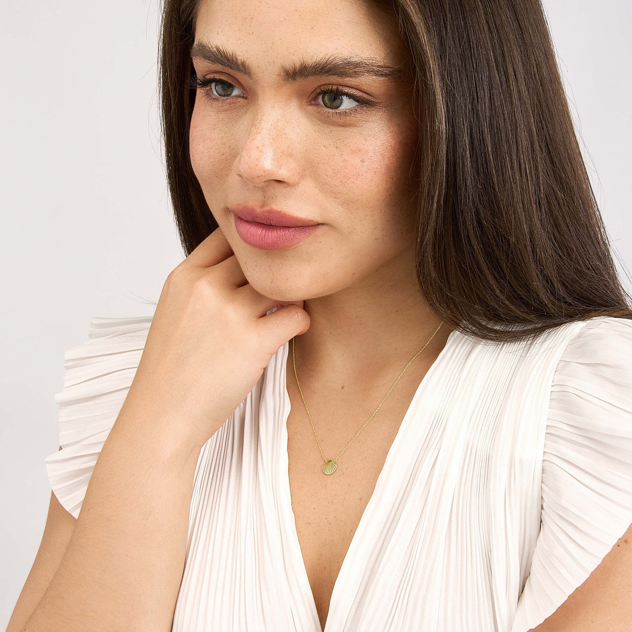 14K Yellow Gold Seashell Pendant Necklace -  Replica Handbags 