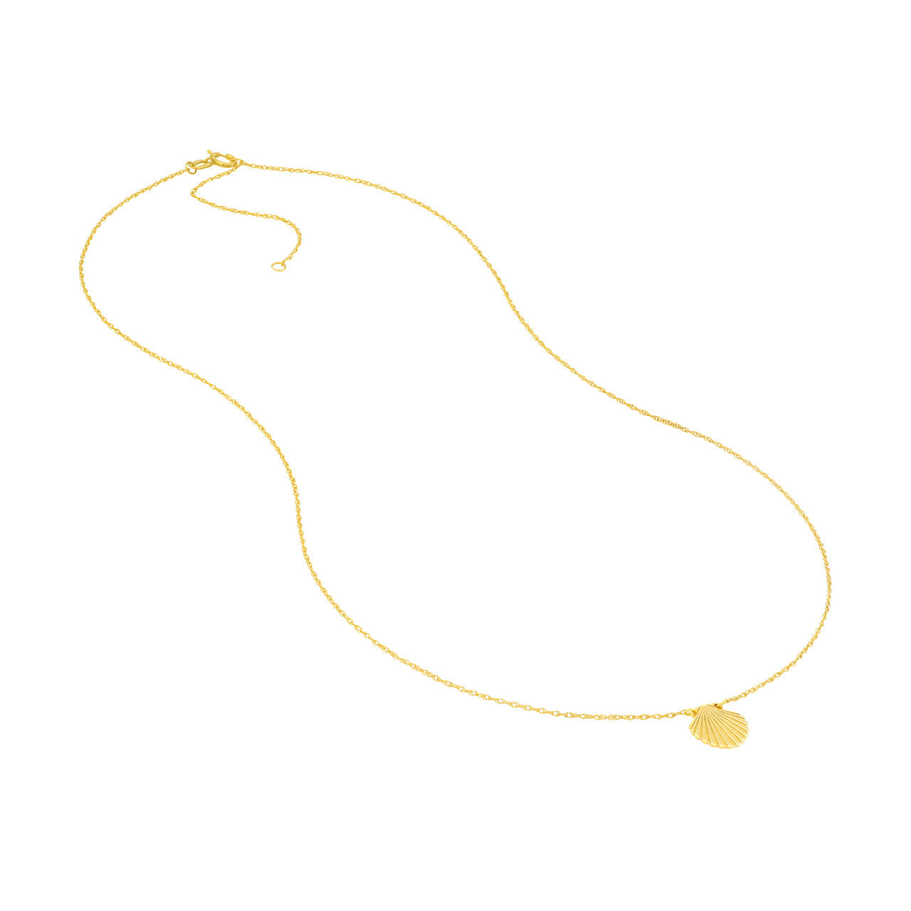 14K Yellow Gold Seashell Pendant Necklace - Replica Handbags