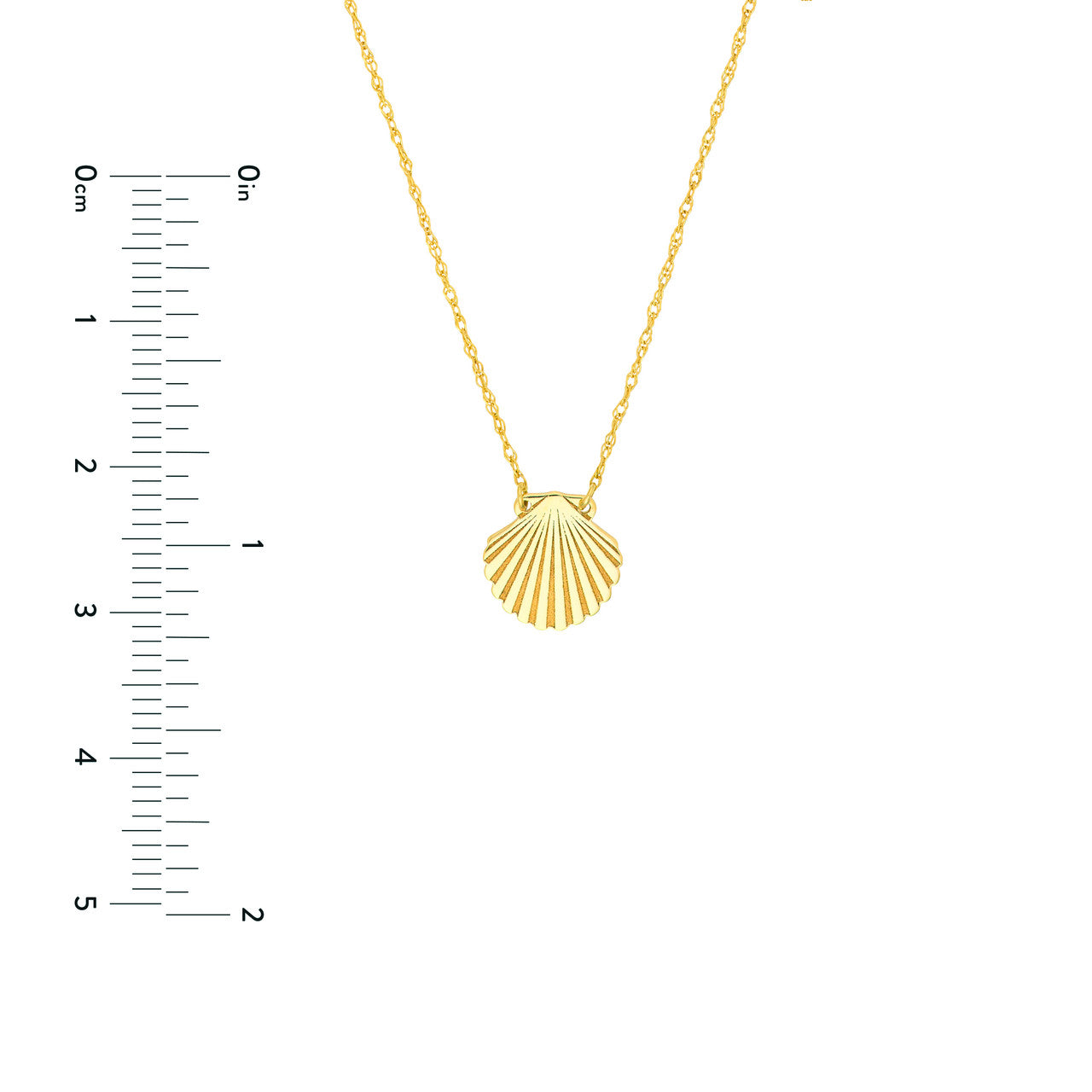 14K Yellow Gold Seashell Pendant Necklace - Replica Handbags