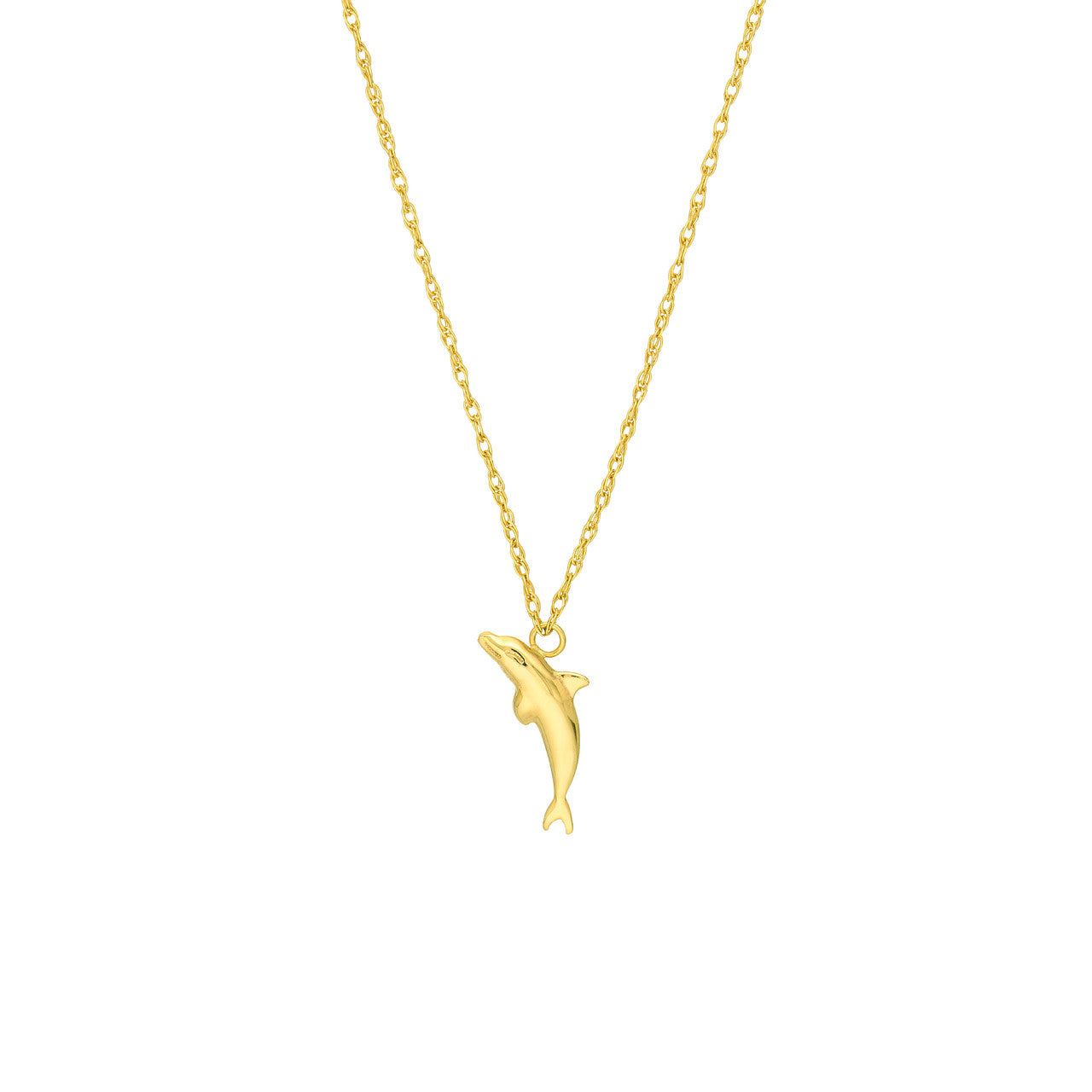 14K Yellow Gold Dolphin Pendant Necklace -  Replica Handbags 