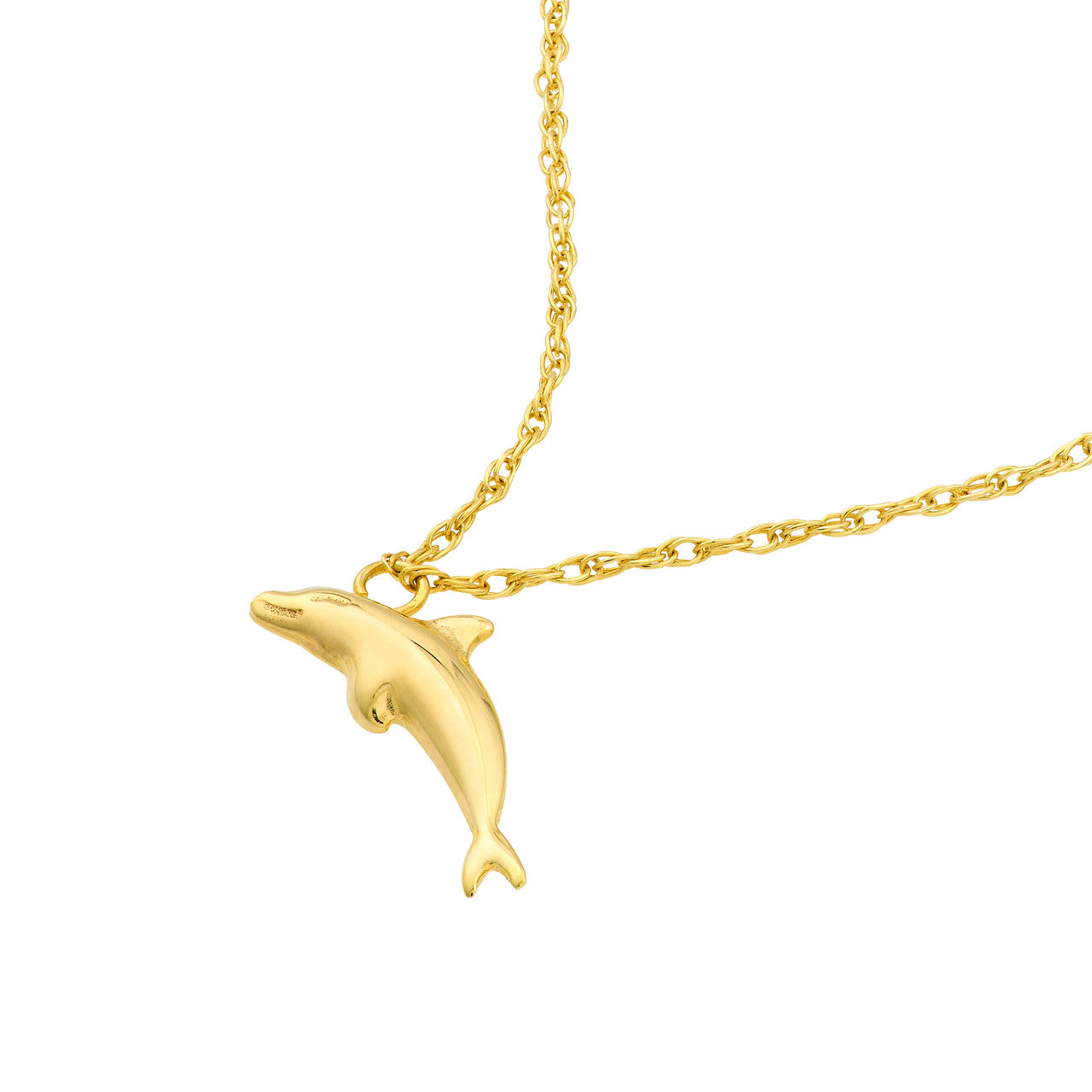 14K Yellow Gold Dolphin Pendant Necklace -  Replica Handbags 