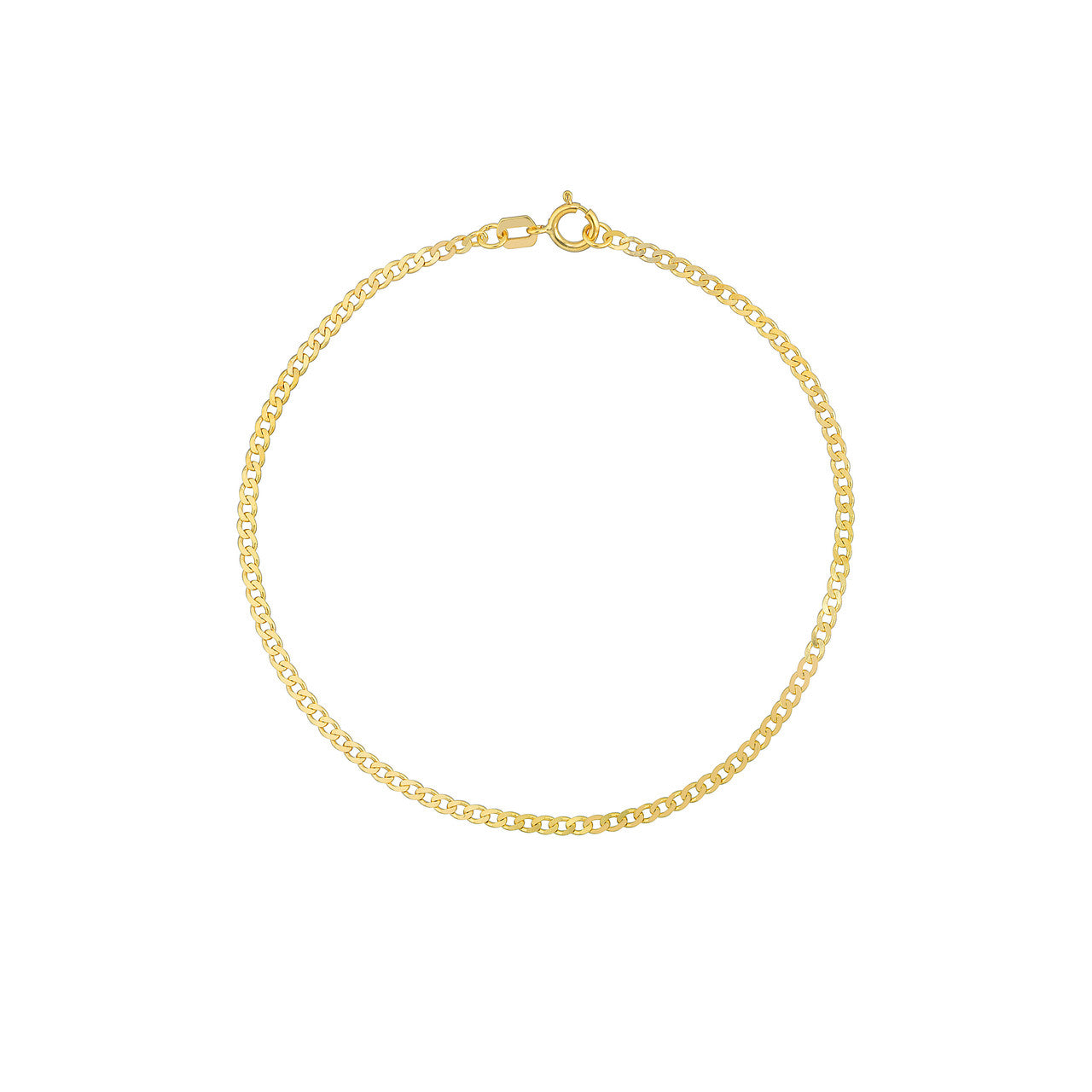 14K Gold 1.95mm Open Curb Link Chain Bracelet - Replica Handbags