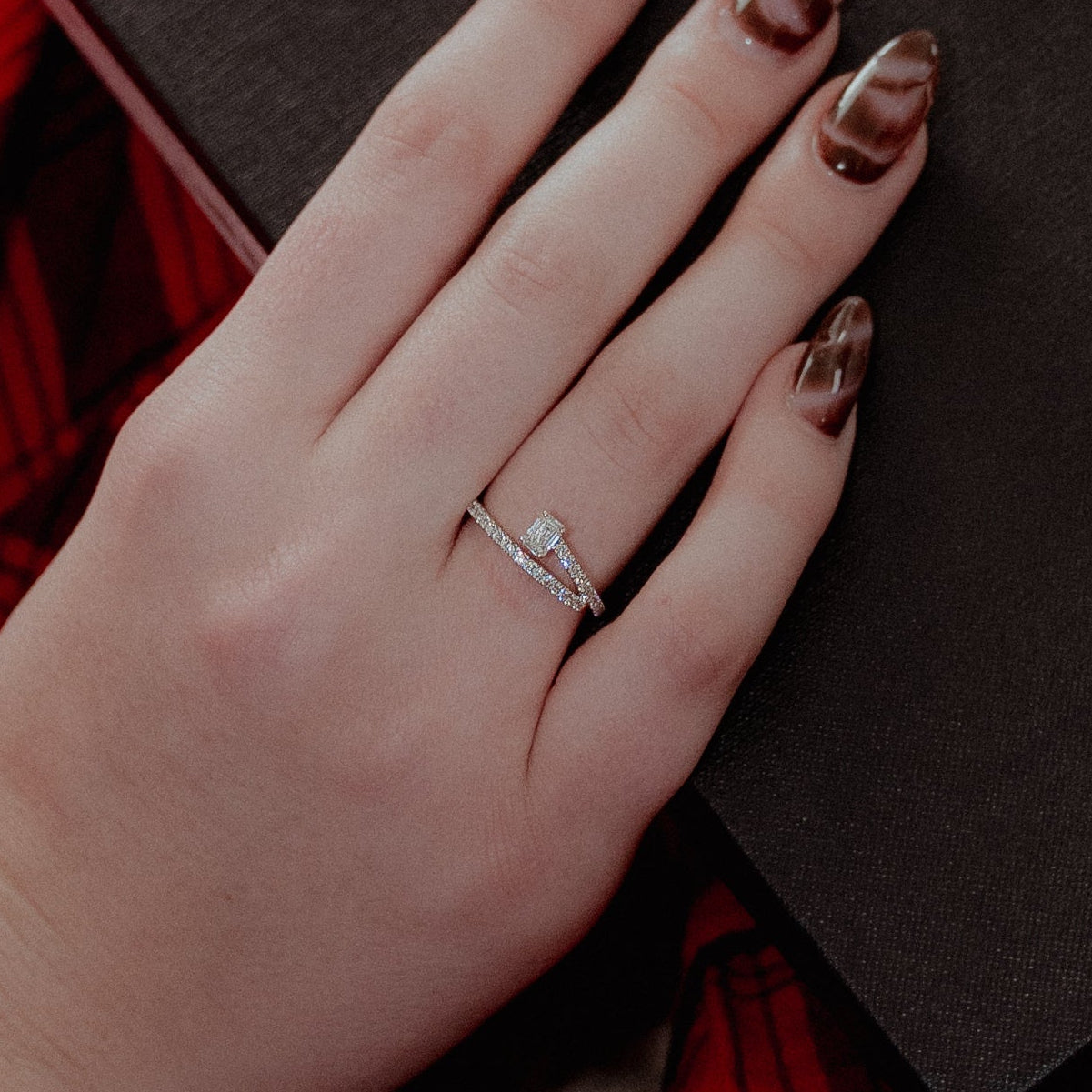 14K Yellow Gold Emerald Diamond Wrap Ring -  Replica Handbags 