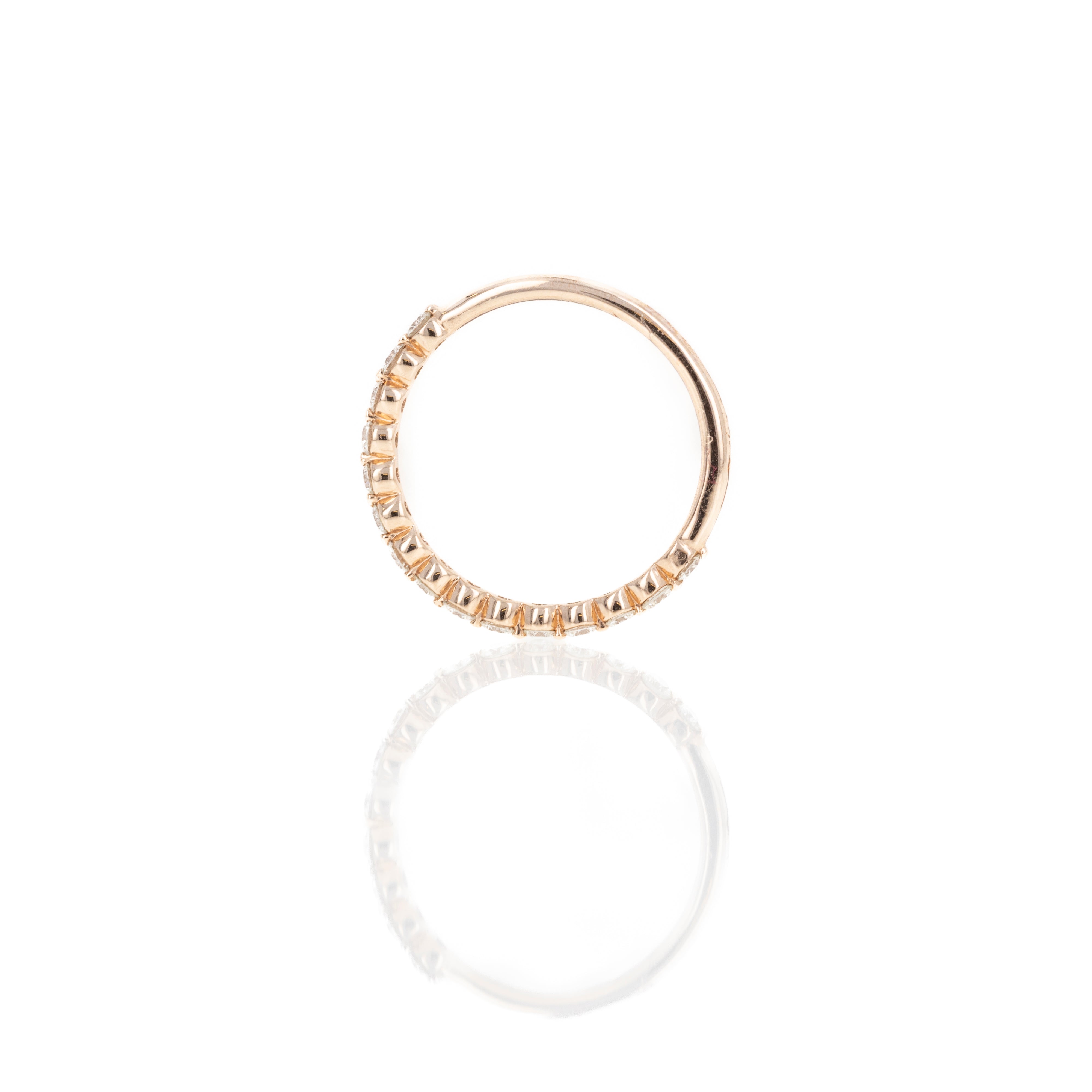 14K Gold or Platinum 0.50 Carat Round Brilliant Diamond Half Eternity Band - Replica Handbags