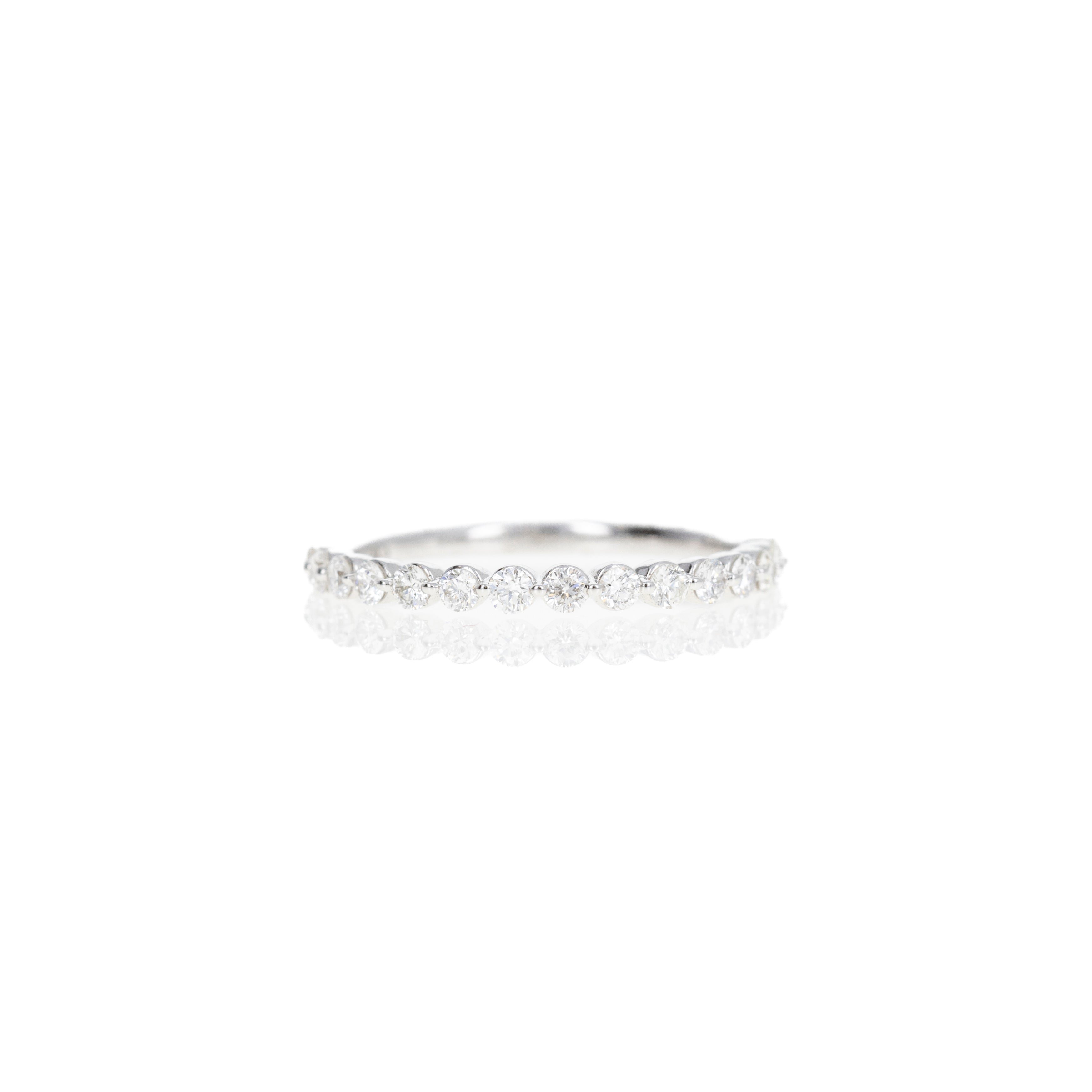 14K Gold or Platinum 0.50 Carat Round Brilliant Diamond Half Eternity Band - Replica Handbags