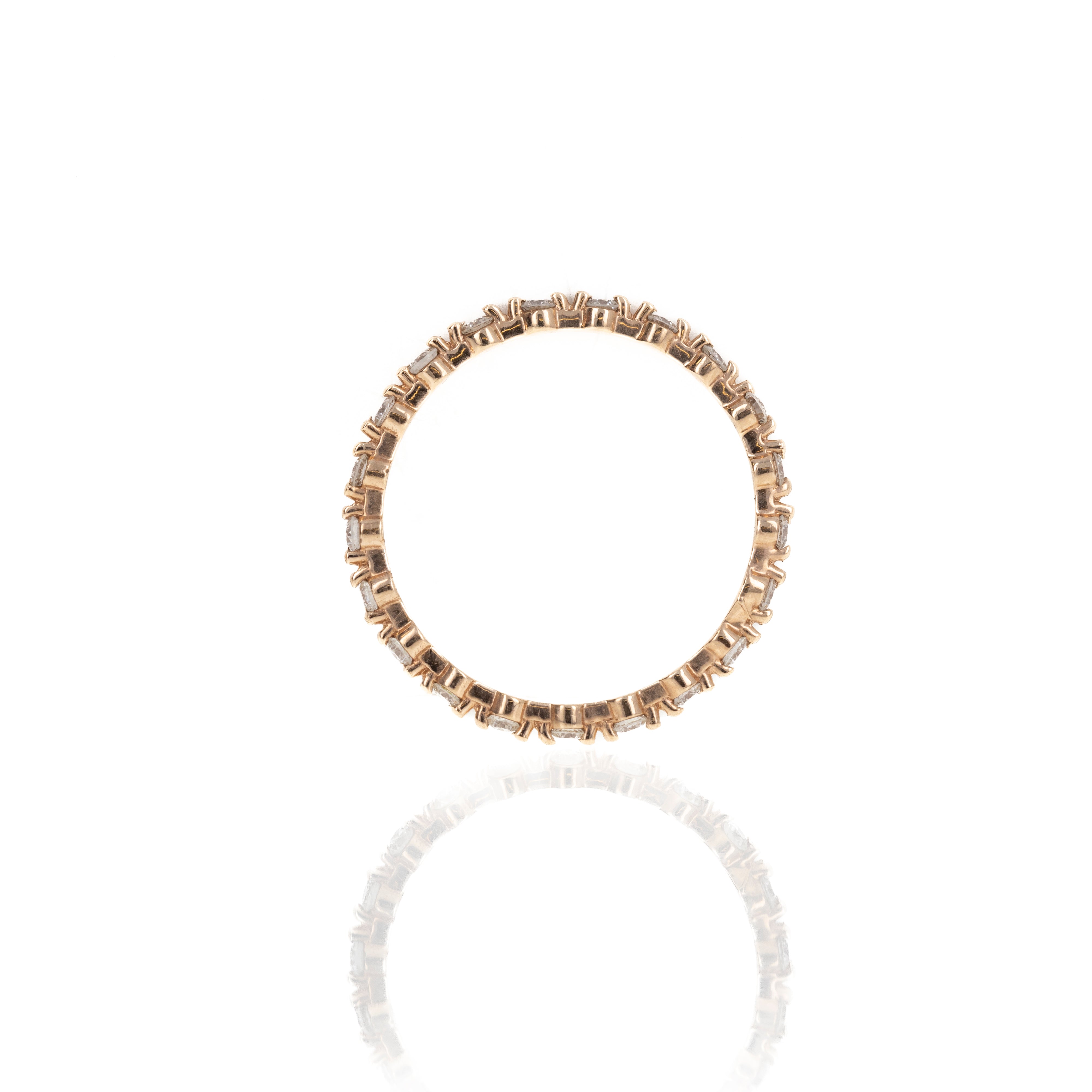 14K Gold 0.35 Carat Round Diamond Stackable Eternity Bands - Replica Handbags