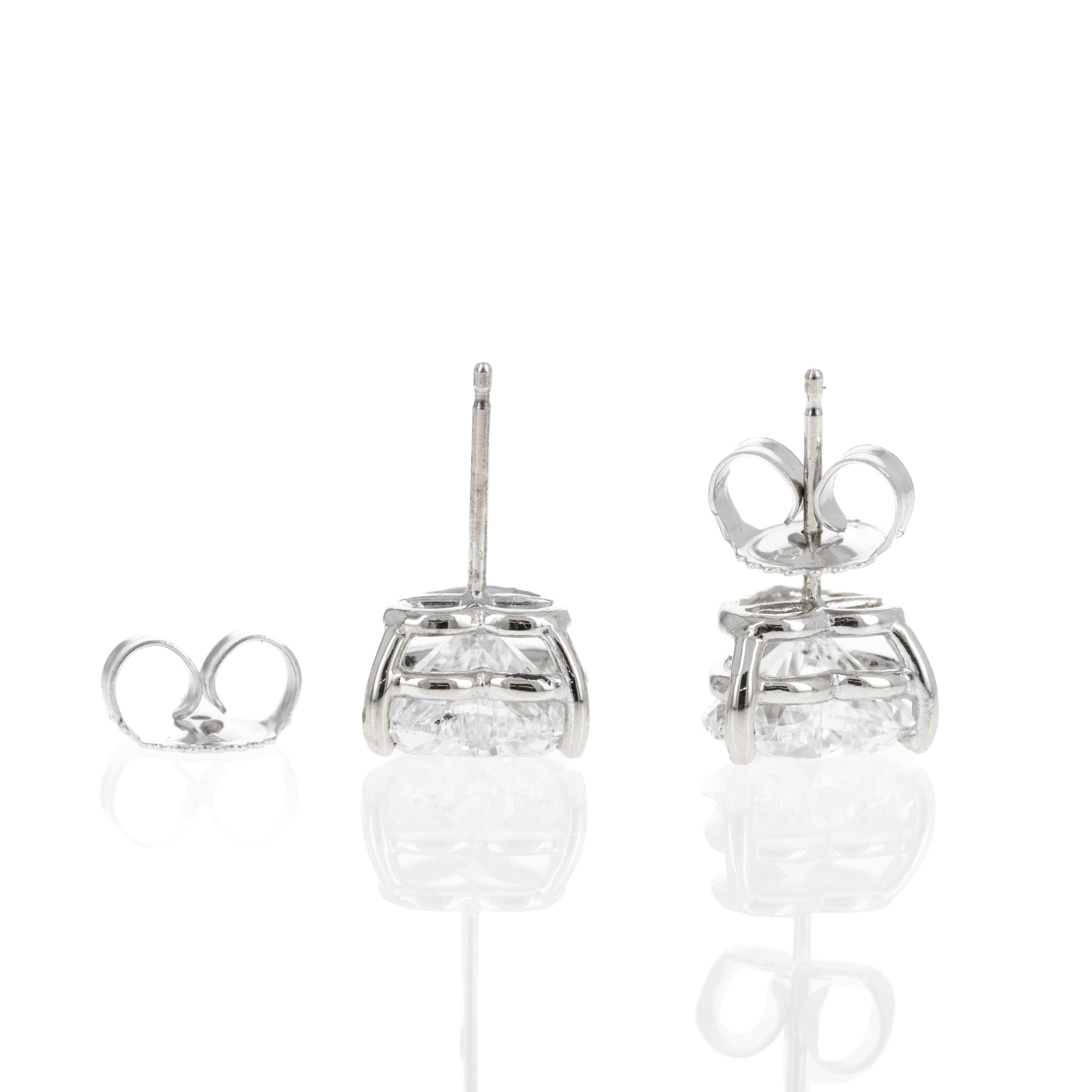 14K White Gold 4.08 Carat Lab Grown Heart Diamond 3 Prong Martini Studs IGI Certified -  Replica Handbags 