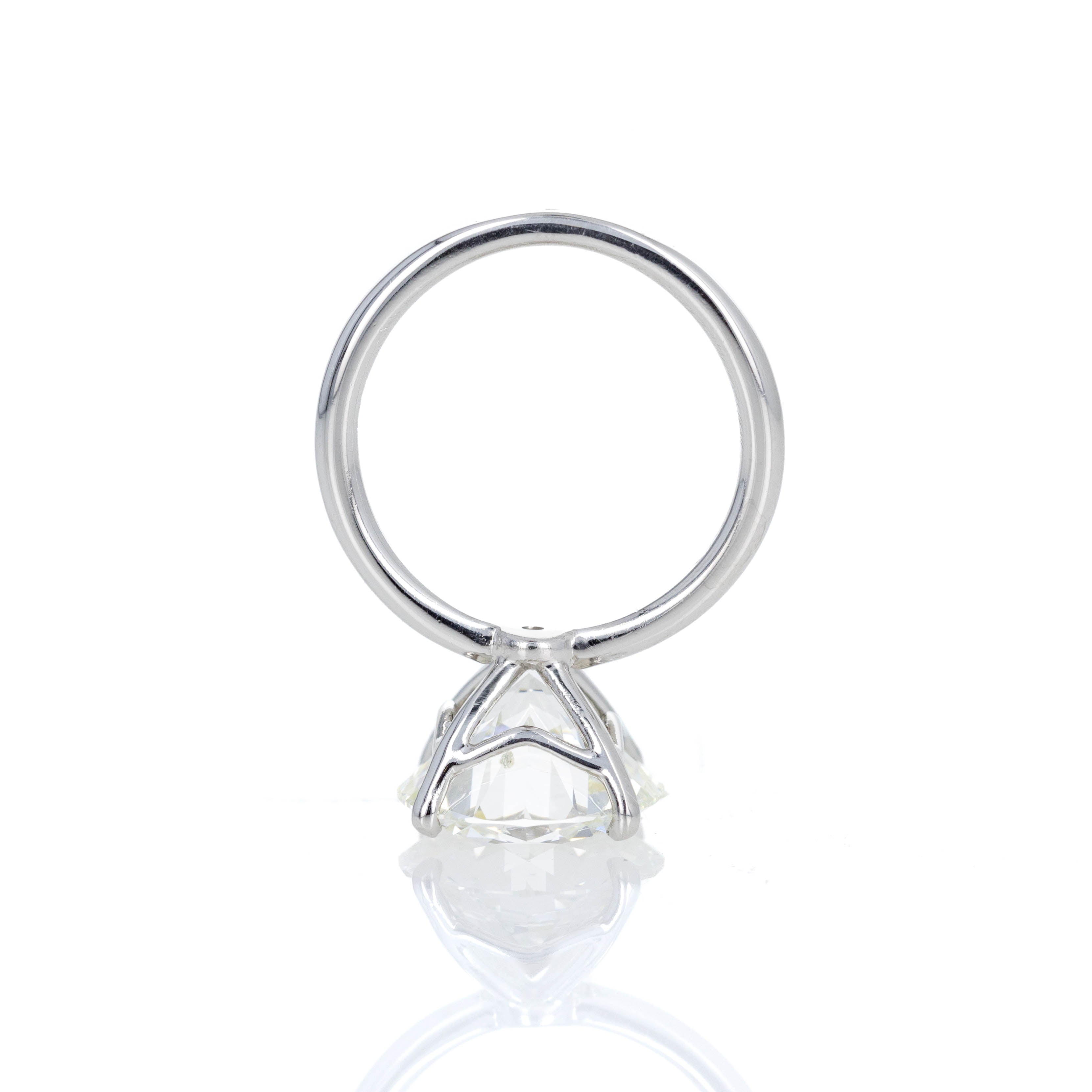 Platinum 5.30 Carat Round Brilliant Diamond Solitaire Engagement Ring - Replica Handbags