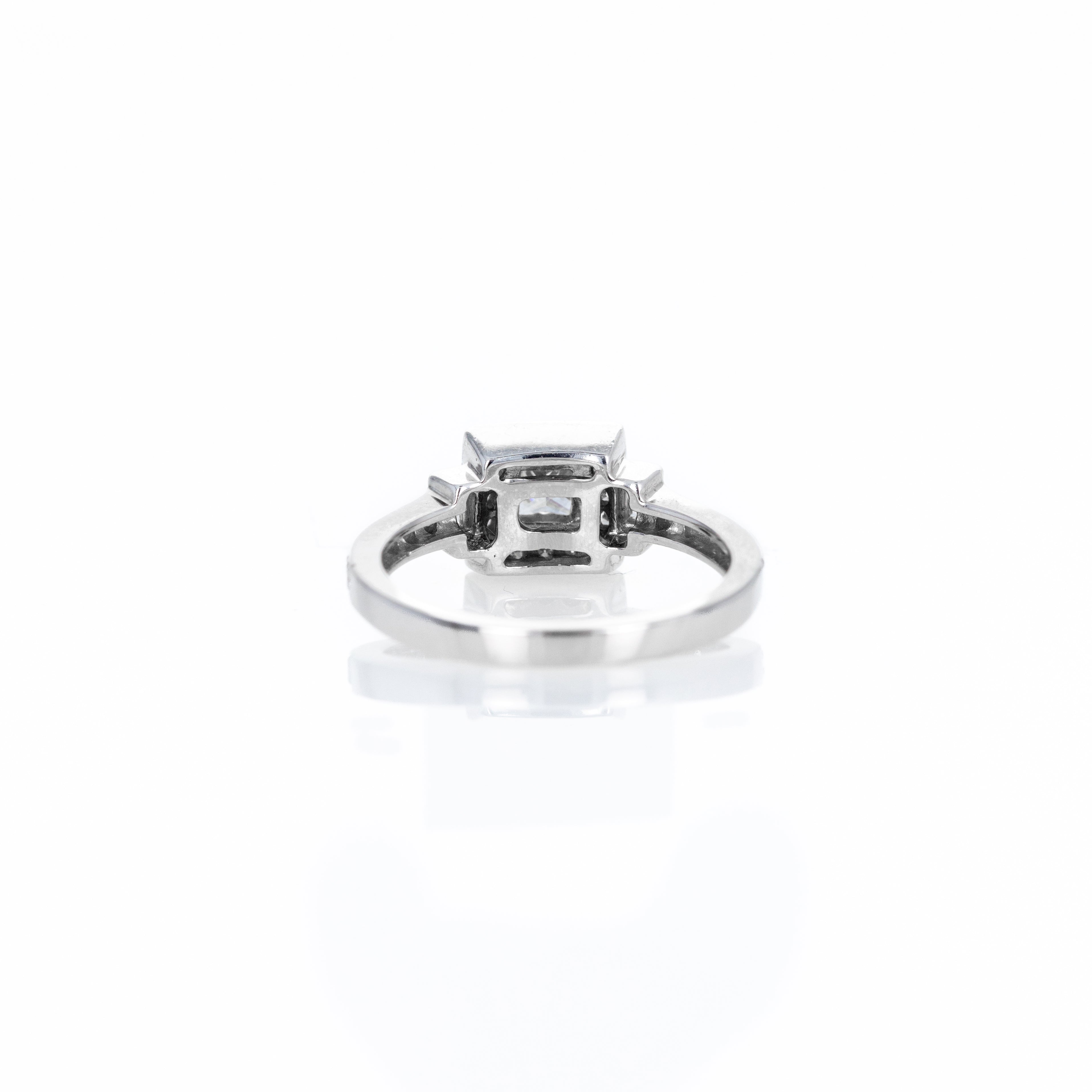 14K White Gold 0.40 Carat Princess Diamond Halo Engagement Ring -  Replica Handbags 