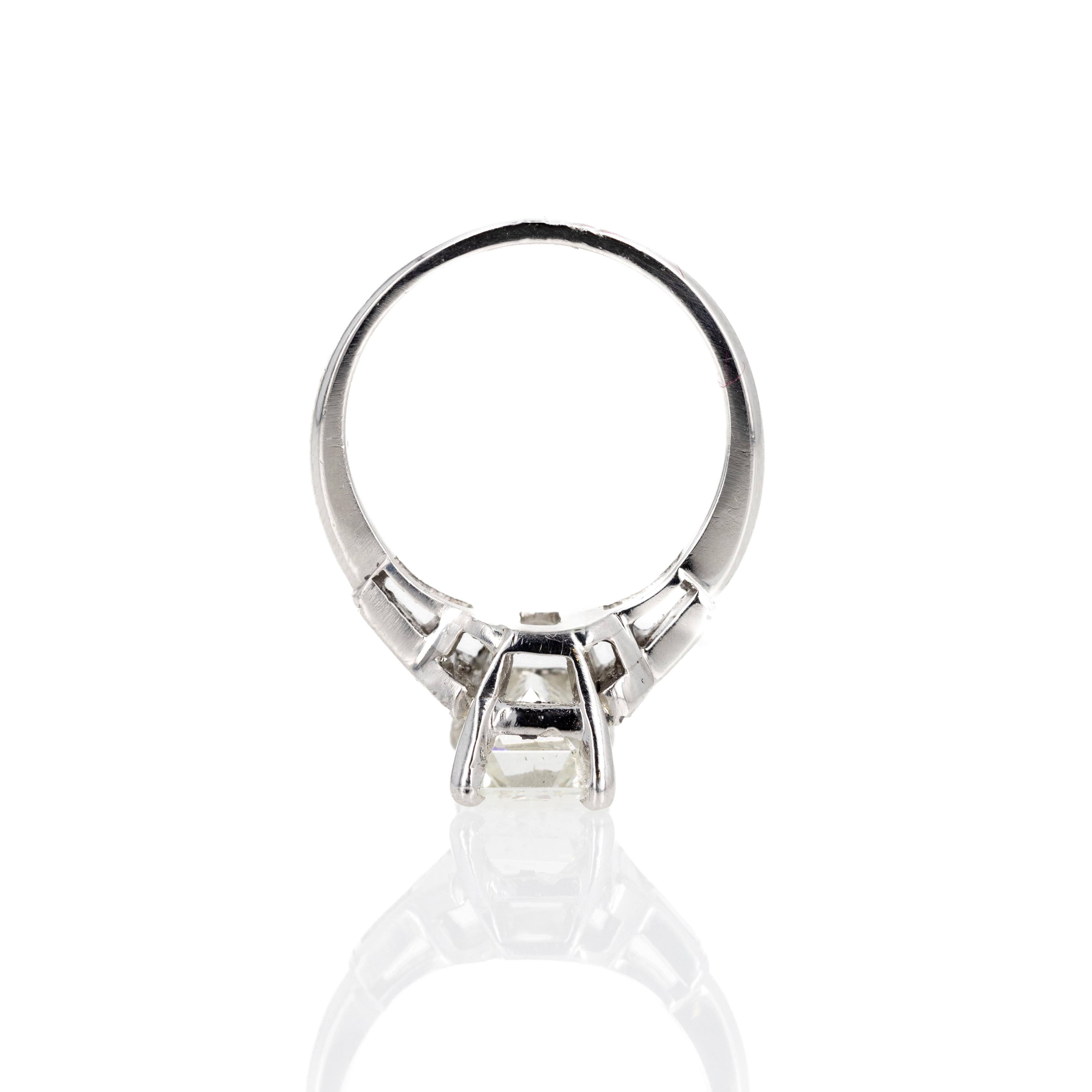 Platinum 2.80 Carat Emerald Cut Diamond Engagement Ring - Replica Handbags