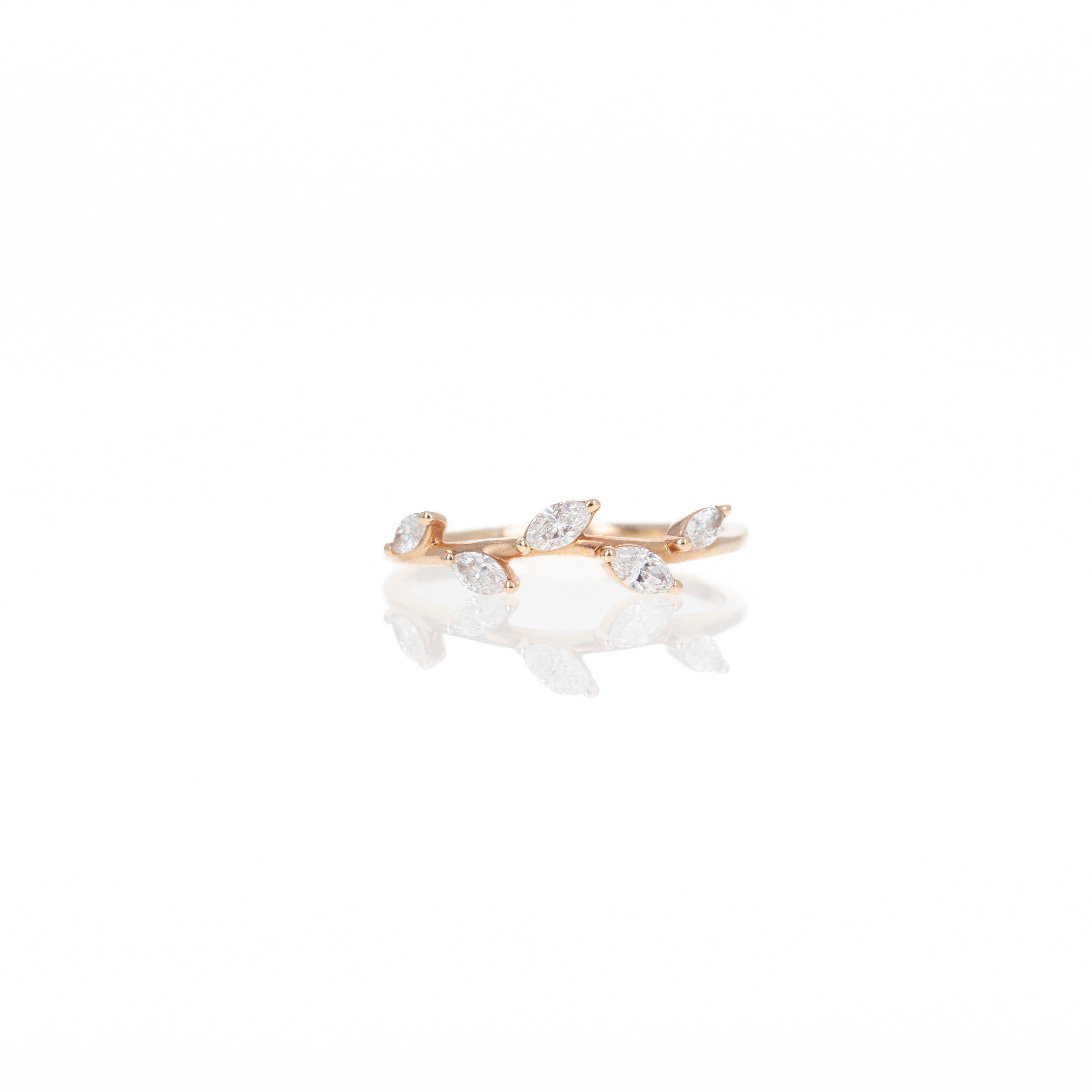 14K Gold Gold 0.25 Carat Marquise Diamond Leaf Band - Replica Handbags